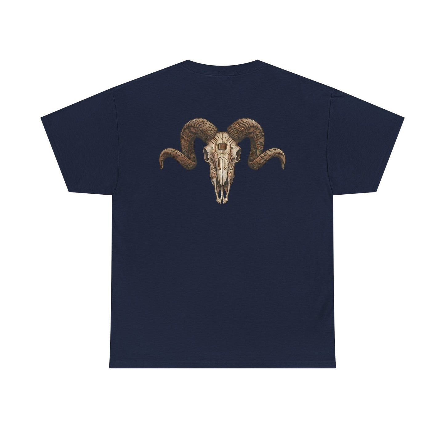 Ram Skull Graphic Tee Double Sided no background on the Back — Christmas Valley, Oregon Vintage Western T-Shirt