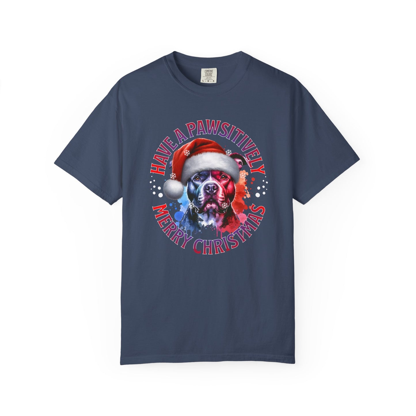 Have a Pawsitively Merry Christmas Pit Bull T-Shirt — Santa Dog Holiday Tee