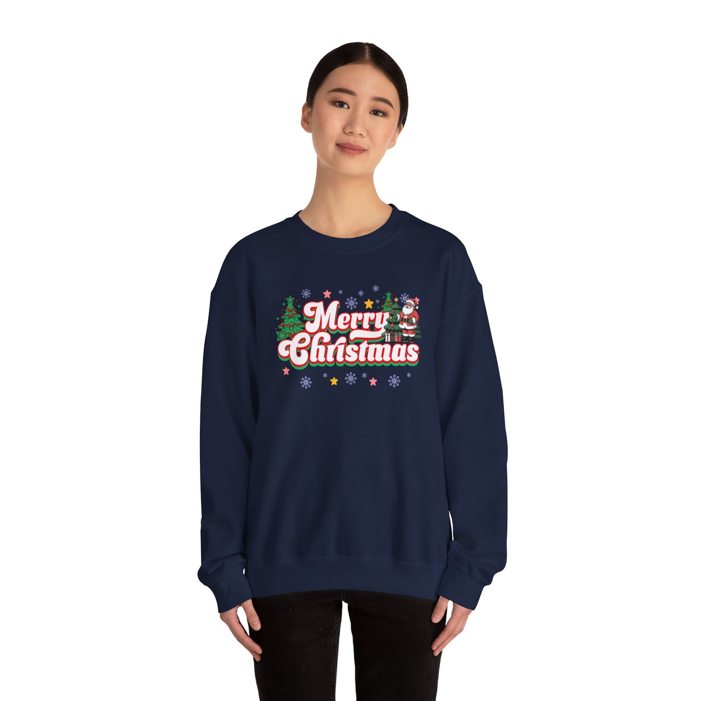 Merry Christmas Crewneck Sweatshirt — Festive Holiday Graphic Sweatshirt
