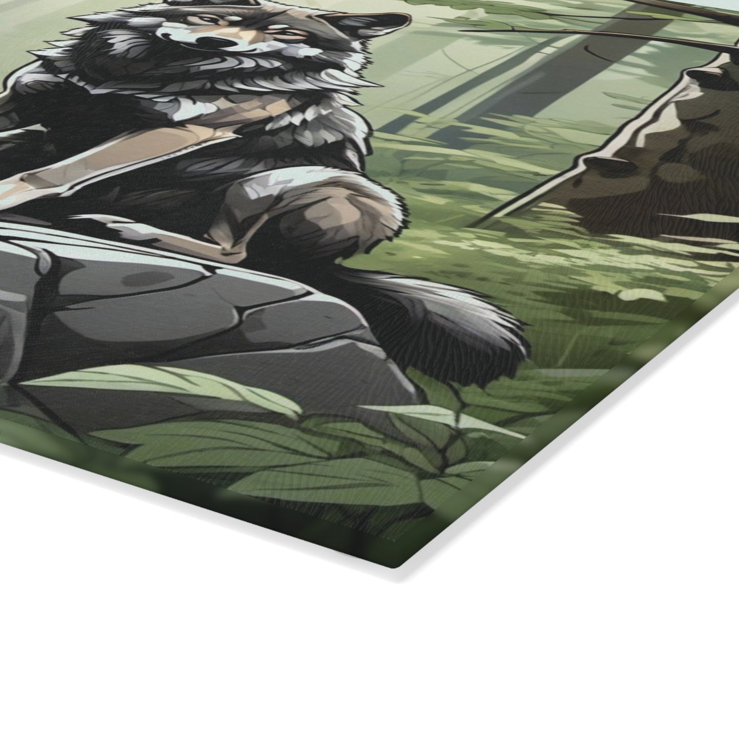 Wolf Art Glass Cutting Board - Nature Lover Gift for Kitchen