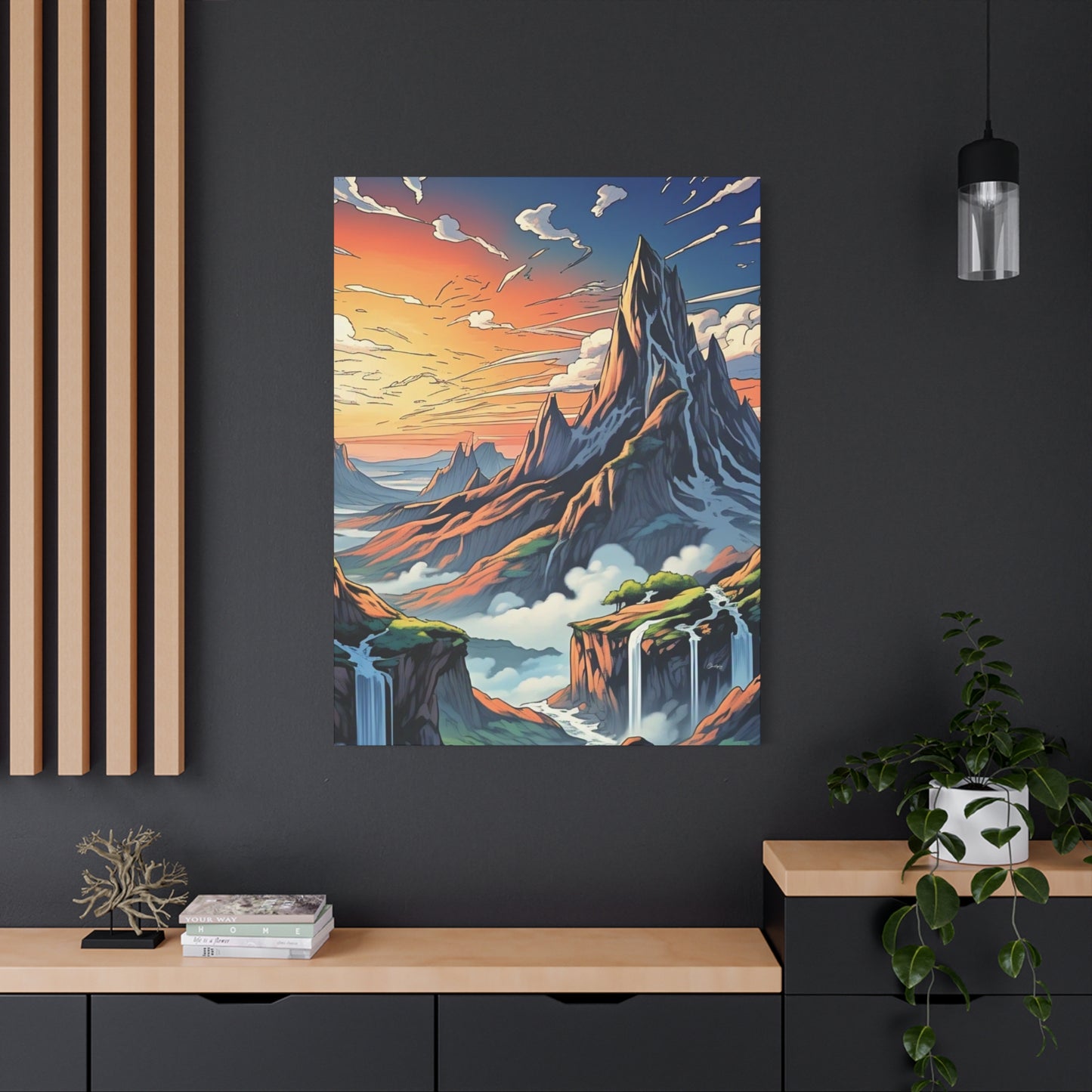 Stretched Canvas Art Print, Mountain Sunrise Landscape Decor, Wall Art for Home, Gift for Nature Lovers, Perfect for Living Room, [...]