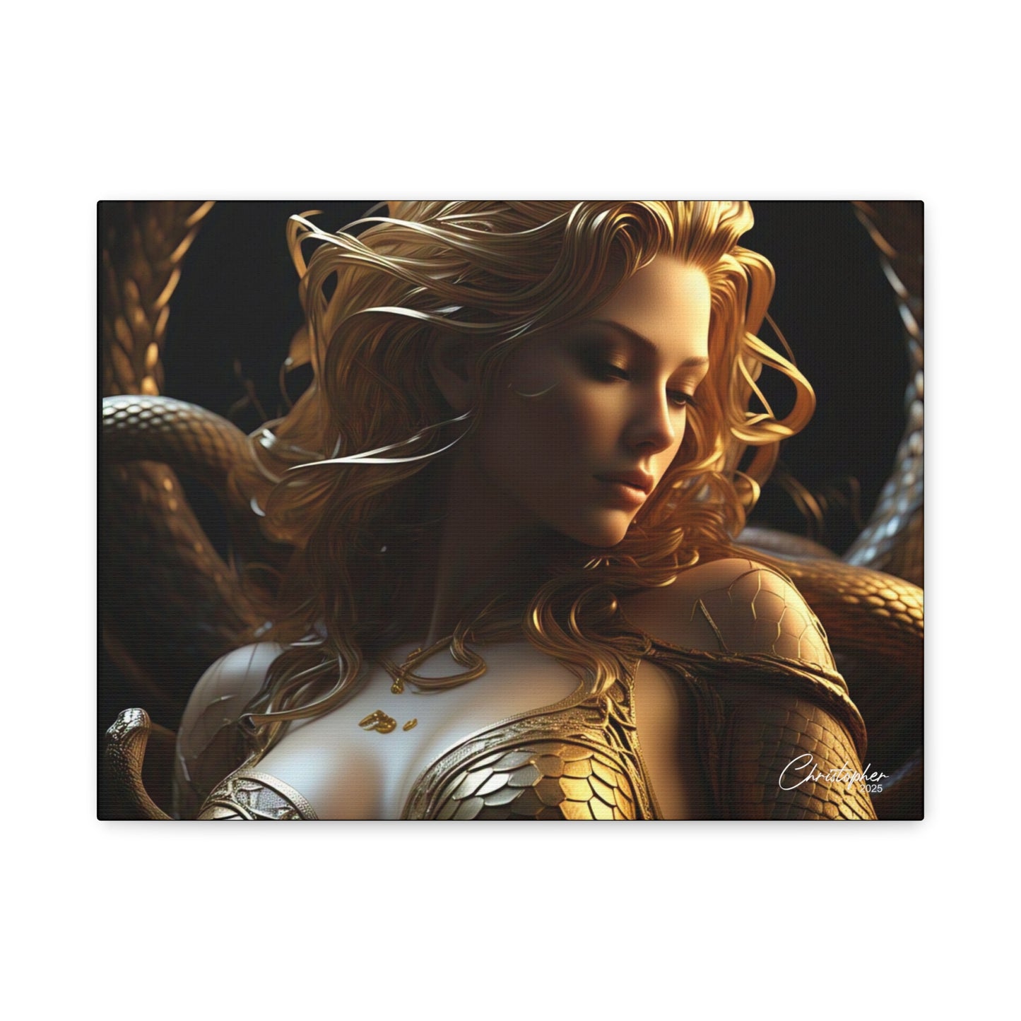 Fantasy Art Canvas Print - Serpent Goddess Home Decor