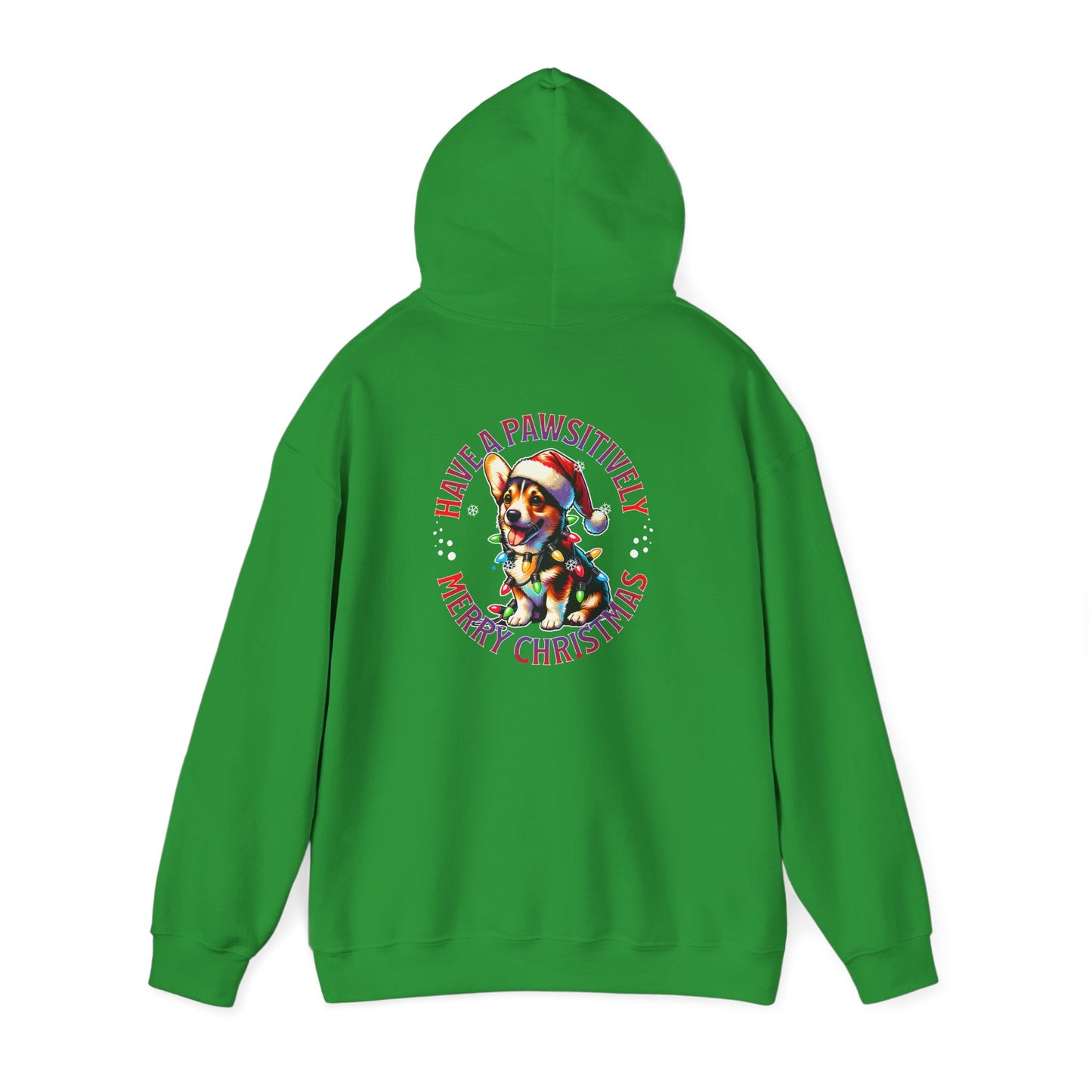 Christmas Pack Corgie Hoodie - Festive Dogs in Santa Hats "Have A Paw-sitively Merry Christmas"