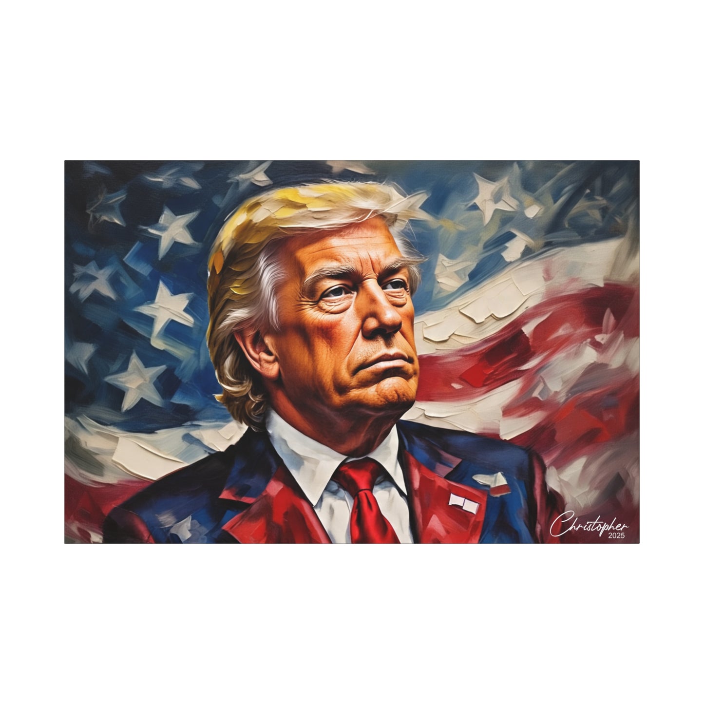 Patriotic Canvas Art, Stretched Wall Decor, Home Office, Gifts for Republicans, Political Enthusiasts, Americana Artwork