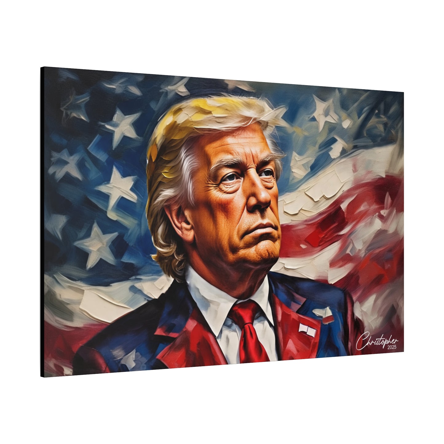 Patriotic Canvas Art, Stretched Wall Decor, Home Office, Gifts for Republicans, Political Enthusiasts, Americana Artwork