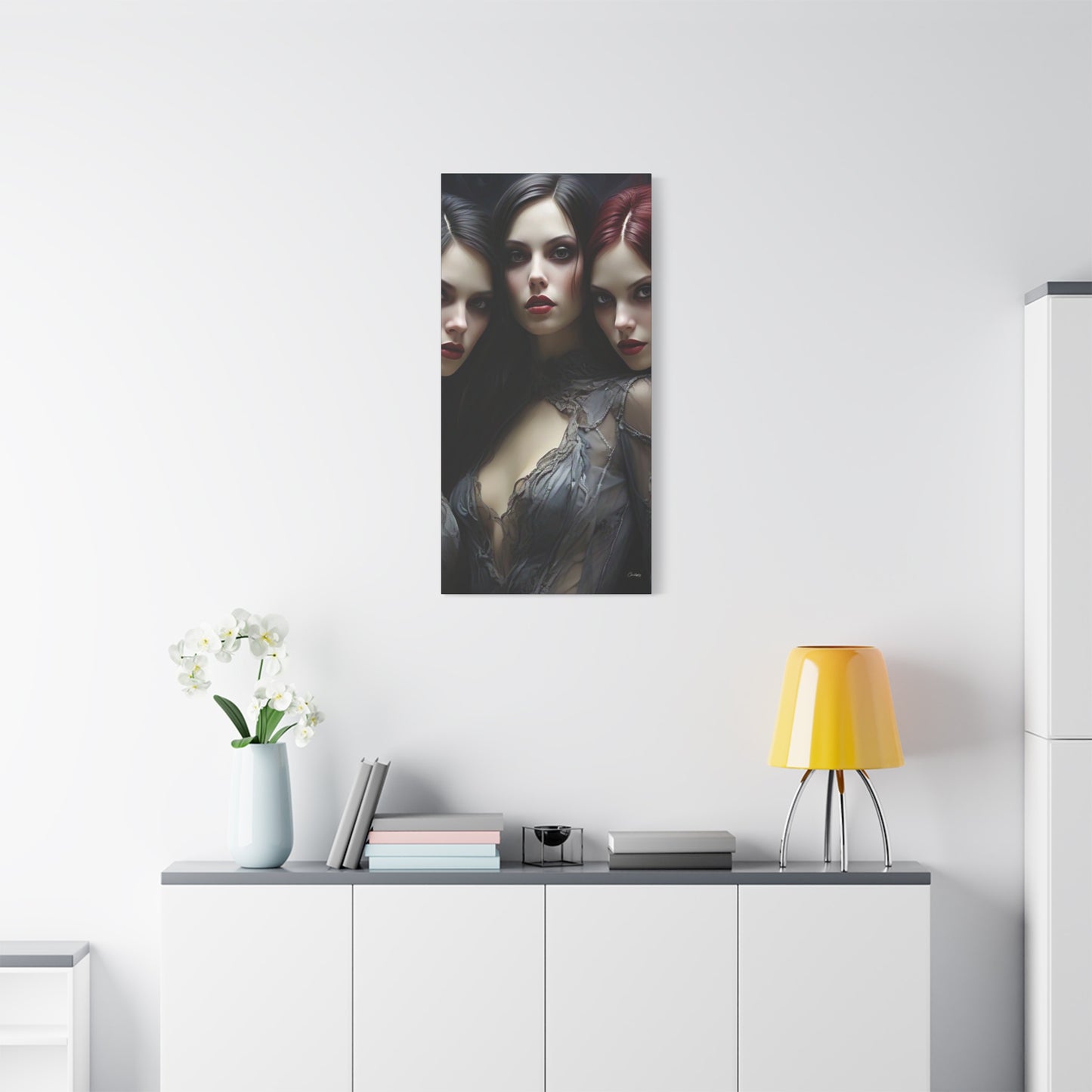 Gothic Wall Art Canvas, Fantasy Home Decor, Unique Gift for Halloween, Witchy Vibe Art, Dark Aesthetic Room Decor