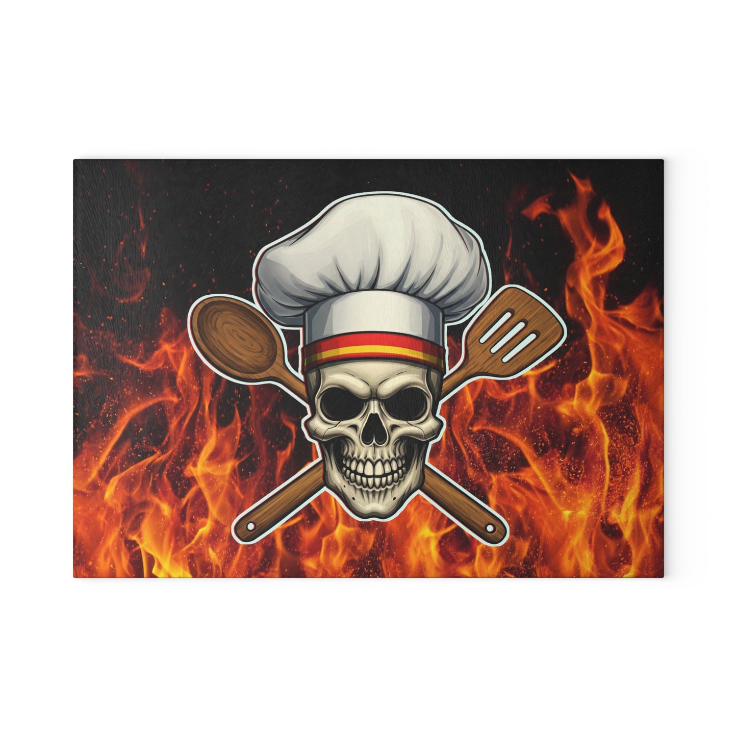 Skull Chef Glass Cutting Board - Perfect for BBQ Lovers and Culinary Enthusiasts