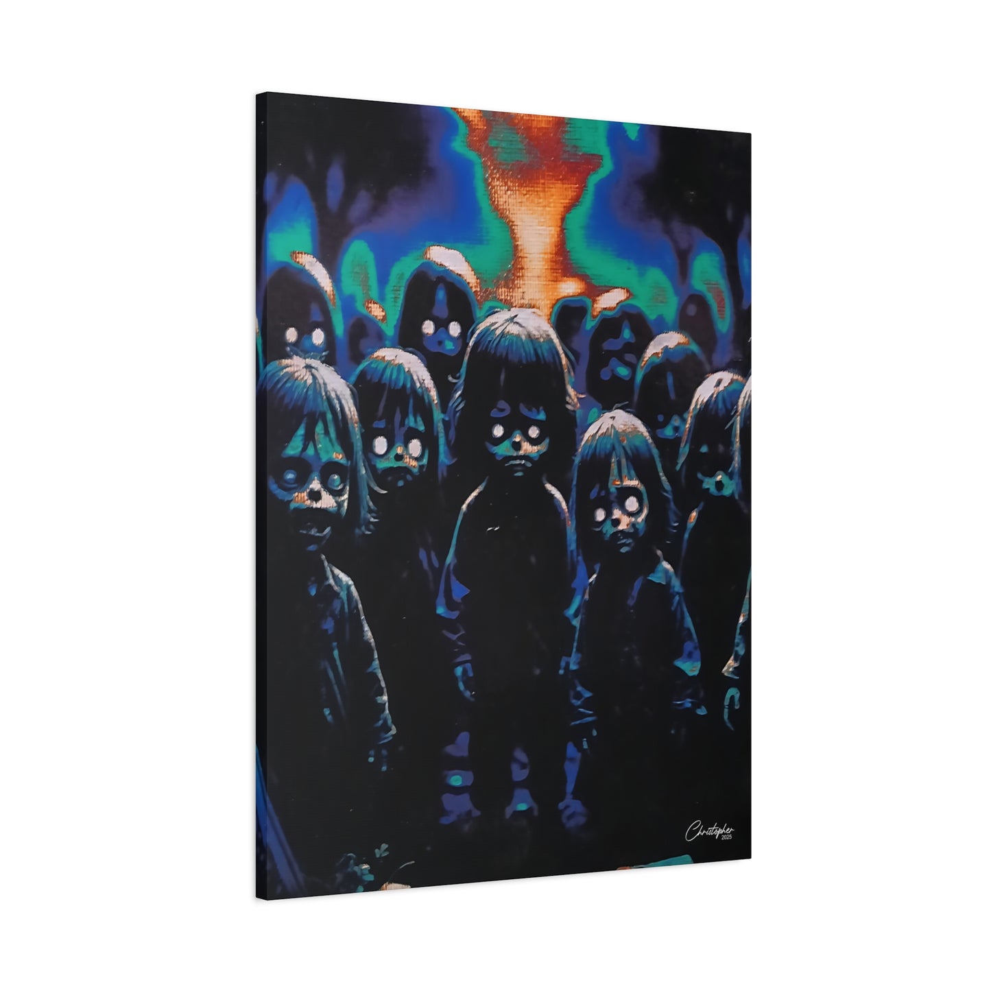 Original Laser Engraved Art, Full Wrapped Edges, Matte Canvas, Stretched, 1.25"