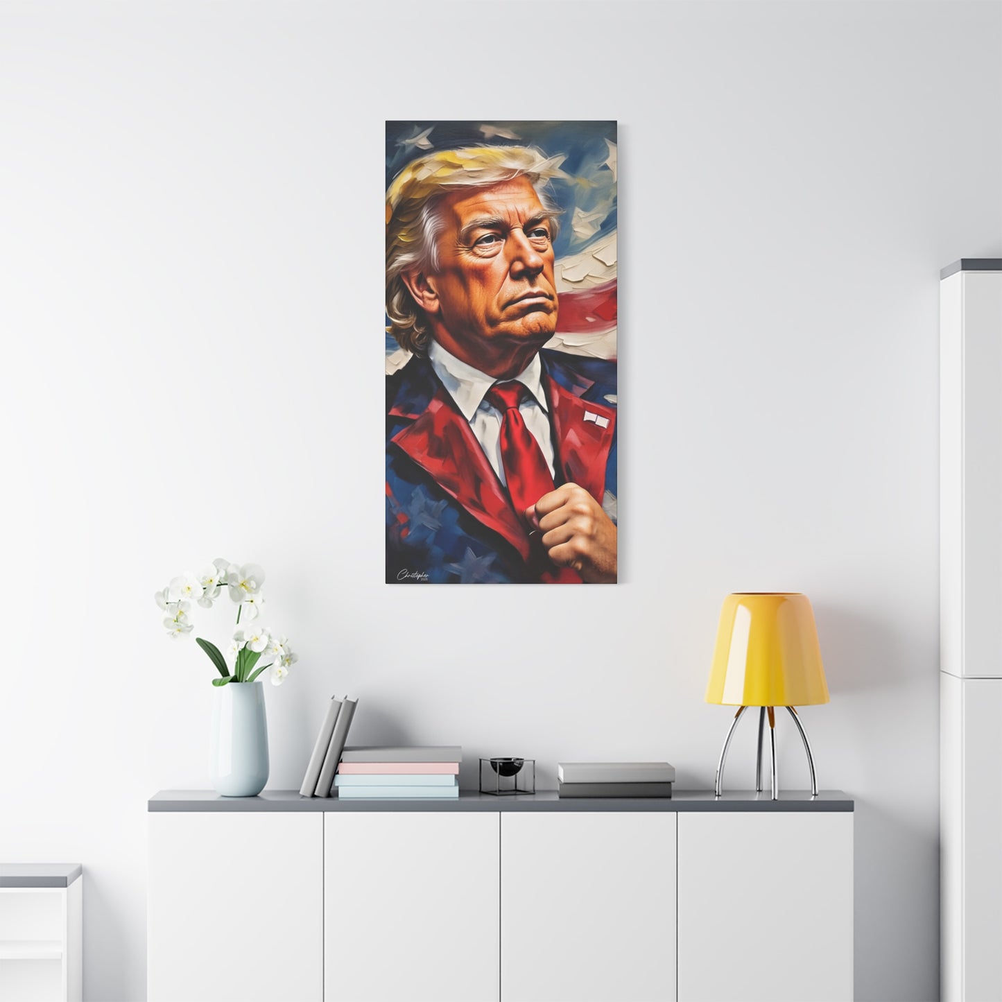 Patriotic Canvas Art, Stretched Wall Decor, Home Office, Gifts for Republicans, Political Enthusiasts, Americana Artwork