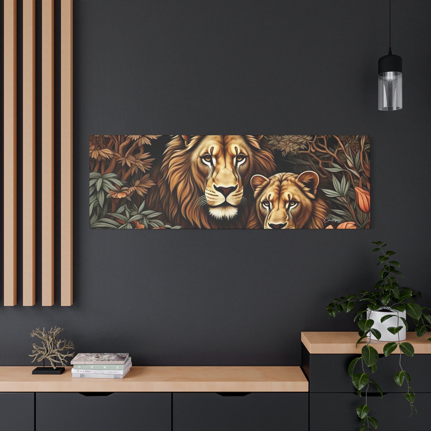 Majestic Lion Family Canvas Wall Art, Animal Lovers Decor, Wildlife Home Accent, Gift for Nature Enthusiasts, Meaningful Family Art