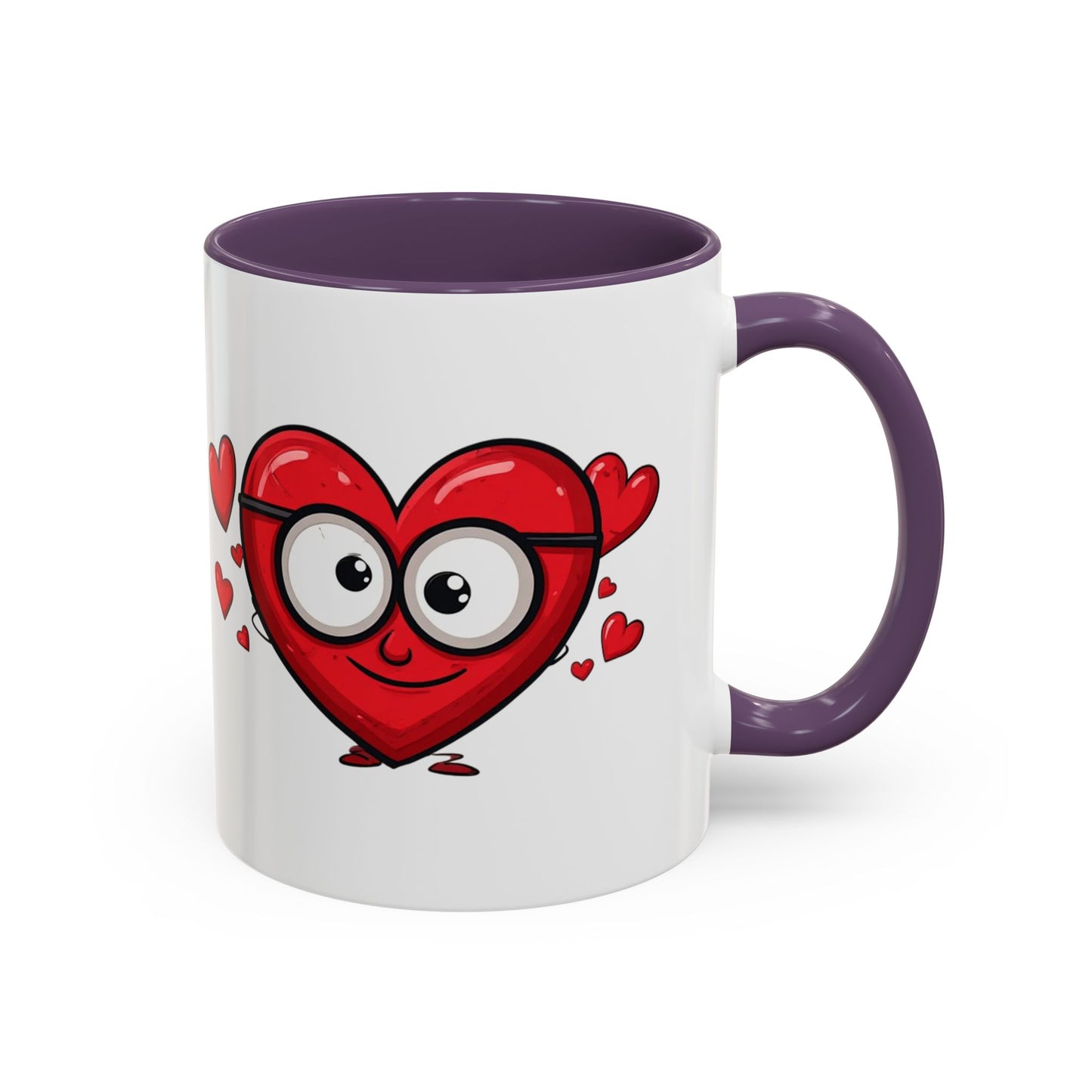 Cute Cartoon Heart Coffee Mug — Valentine Love Accent Mug (11/15oz)