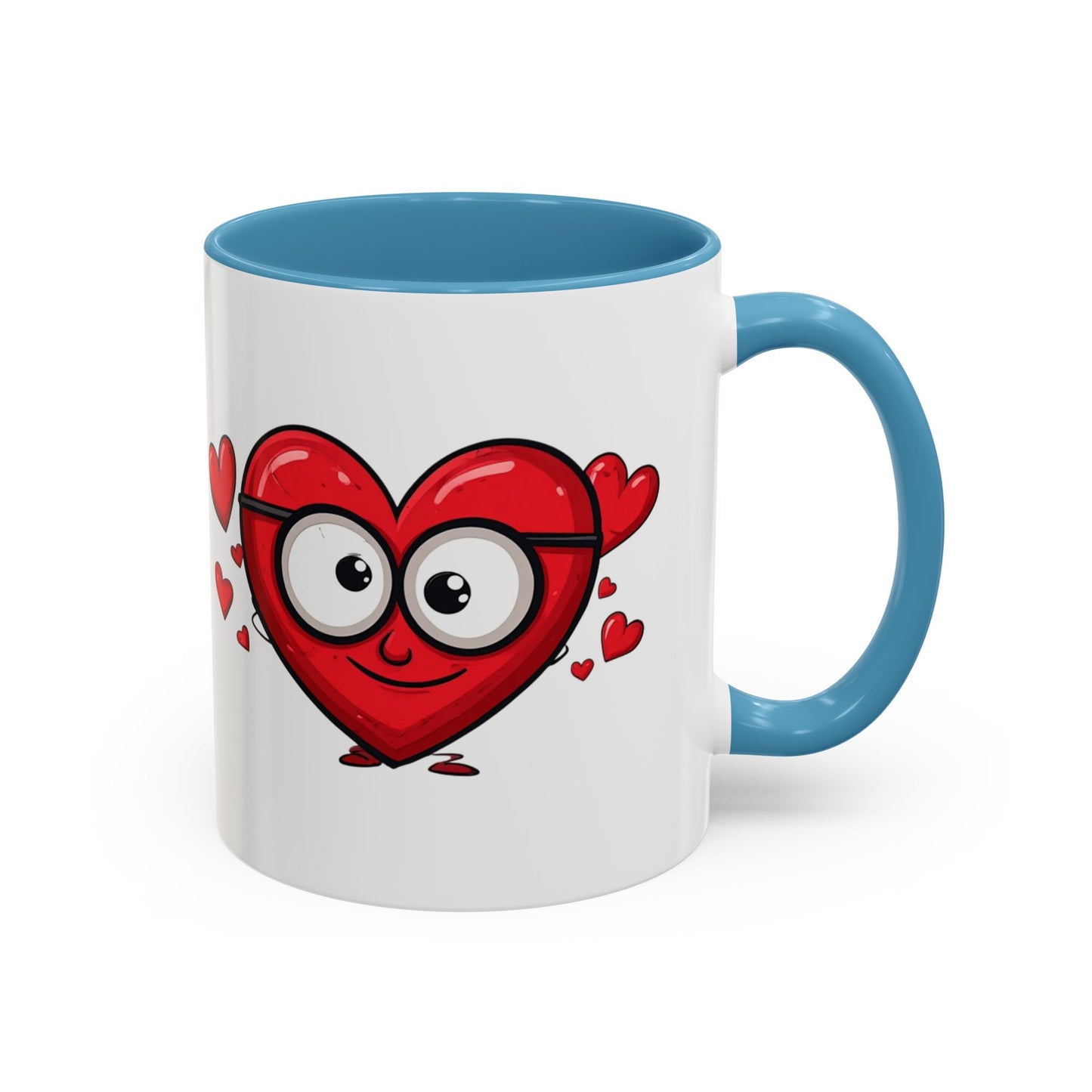 Cute Cartoon Heart Coffee Mug — Valentine Love Accent Mug (11/15oz)