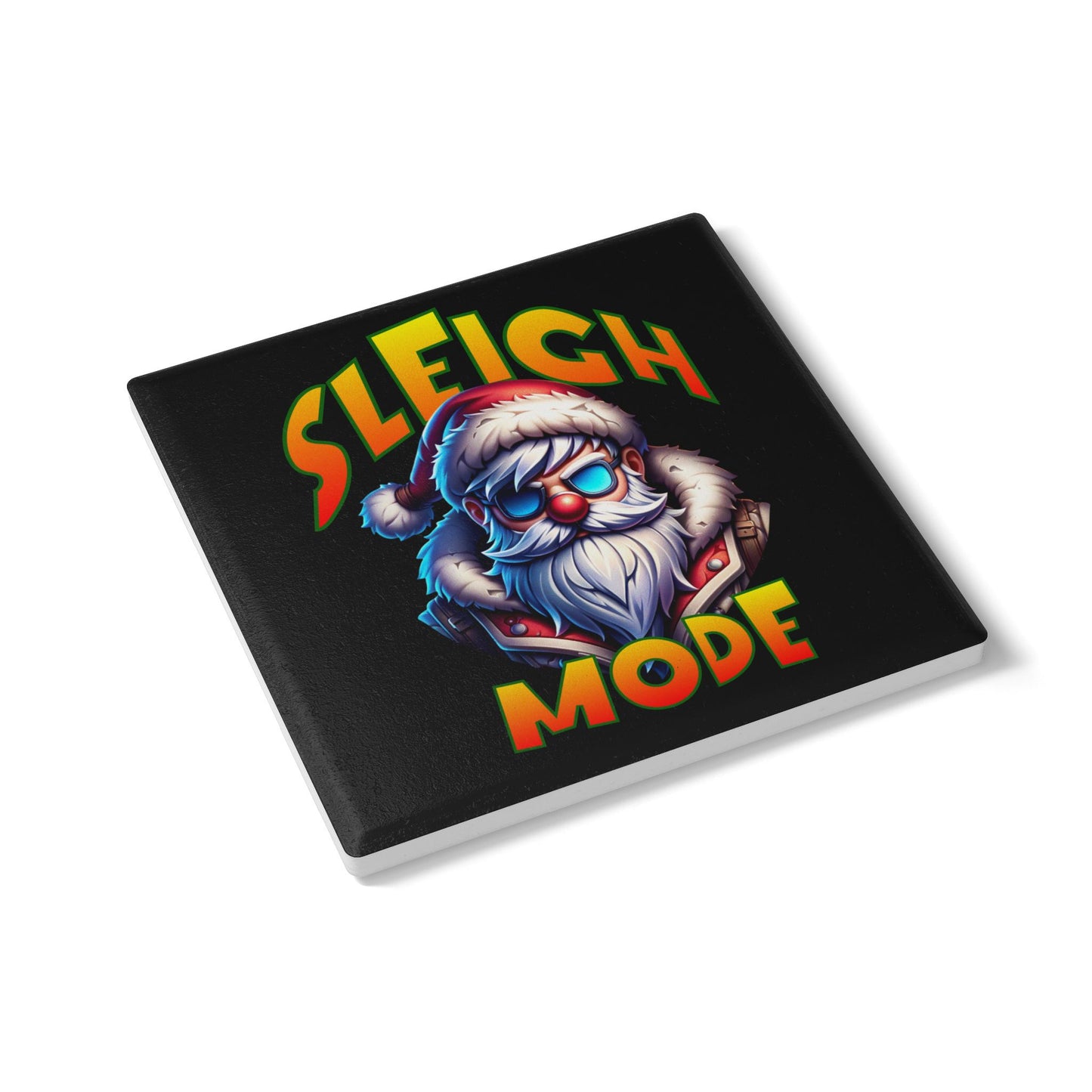 Sleigh Mode Ceramic Coaster – Funny Cool Santa Holiday Drink Coaster