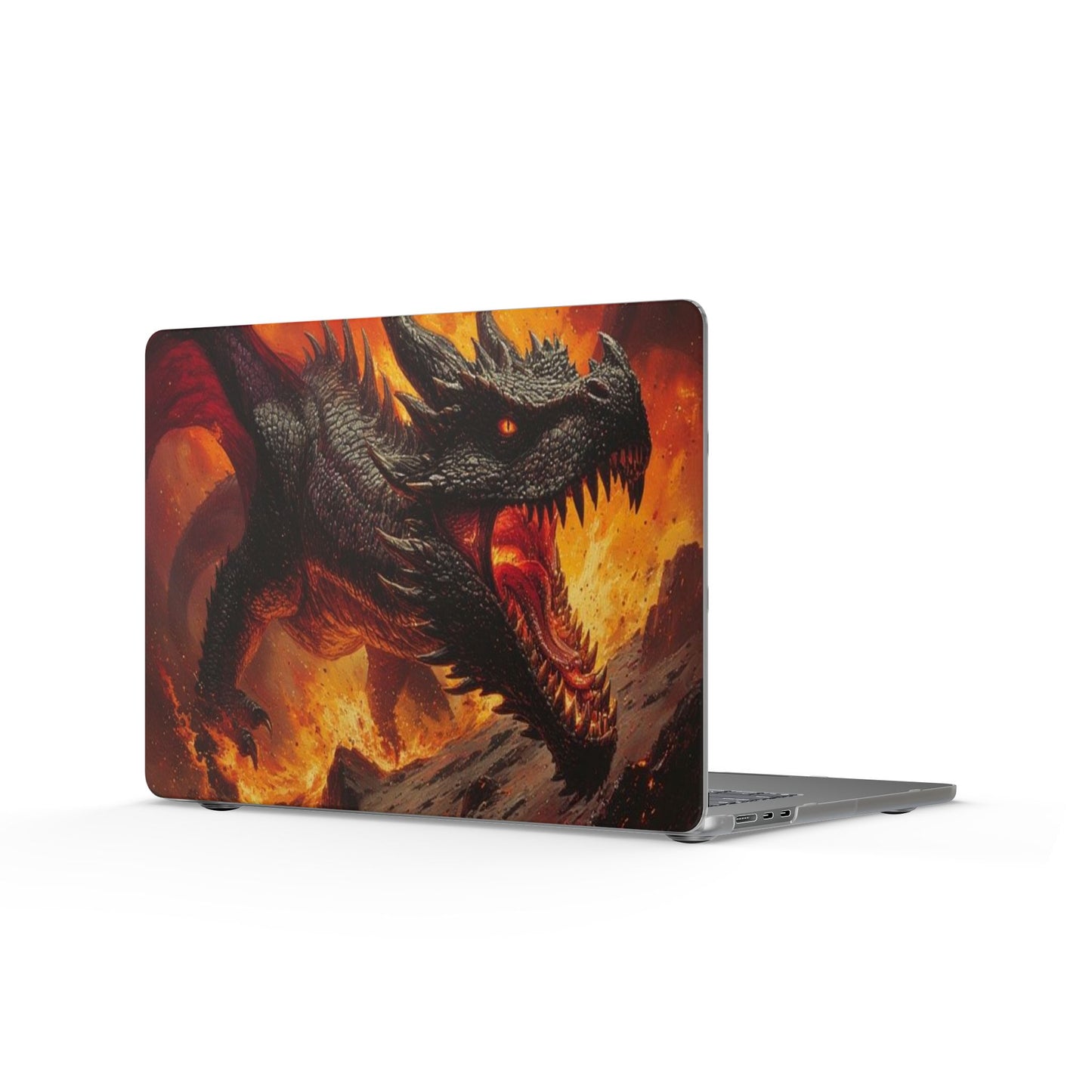 Fiery Dragon Matte MacBook Case — Black Dragon Laptop Cover