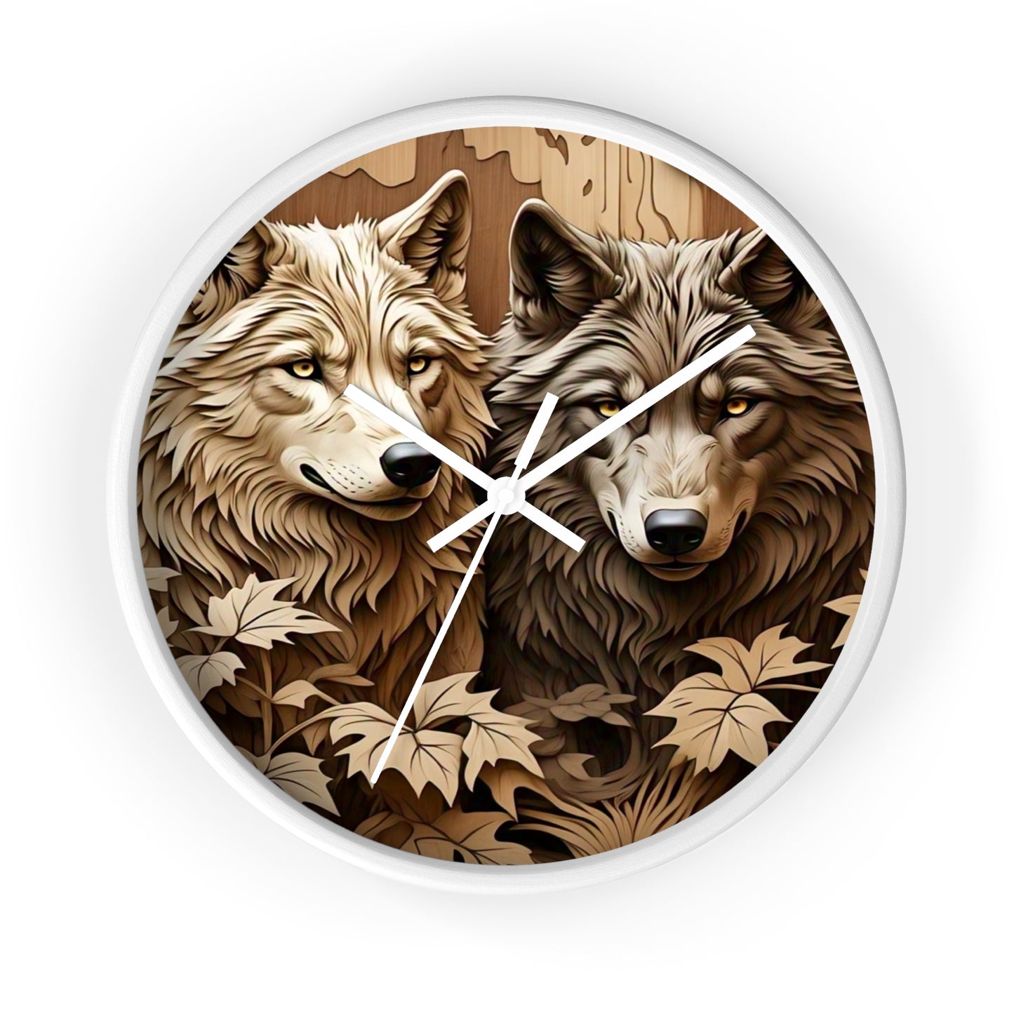 Rustic Wolf Wall Clock - Nature Inspired Home Decor, Animal Lover Gift, Woodland Themed Clock, Cozy Farmhouse Decor, Unique Gift Idea