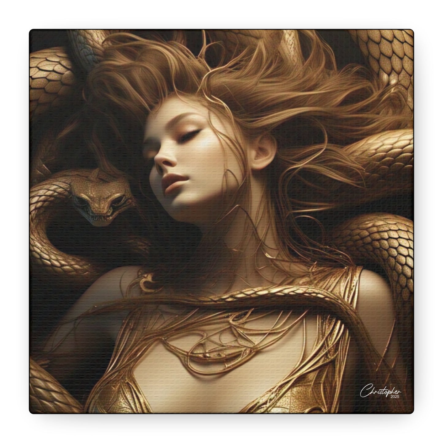 Goddess of Serpents Canvas Art - Stretched Matte Wall Decor