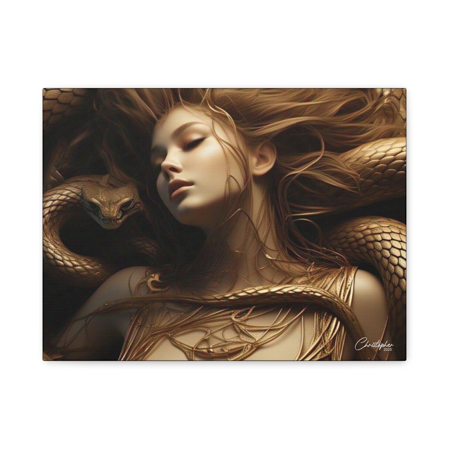Goddess of Serpents Canvas Art - Stretched Matte Wall Decor