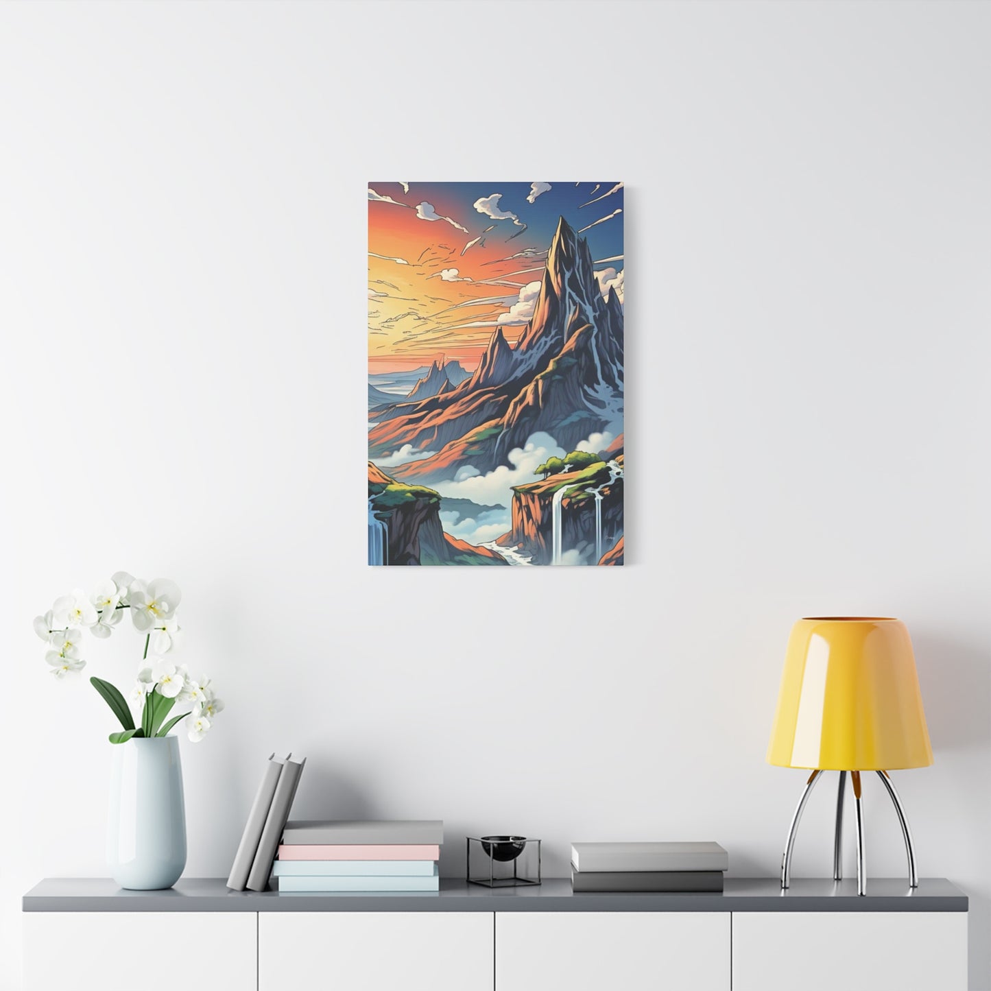 Stretched Canvas Art Print, Mountain Sunrise Landscape Decor, Wall Art for Home, Gift for Nature Lovers, Perfect for Living Room, [...]