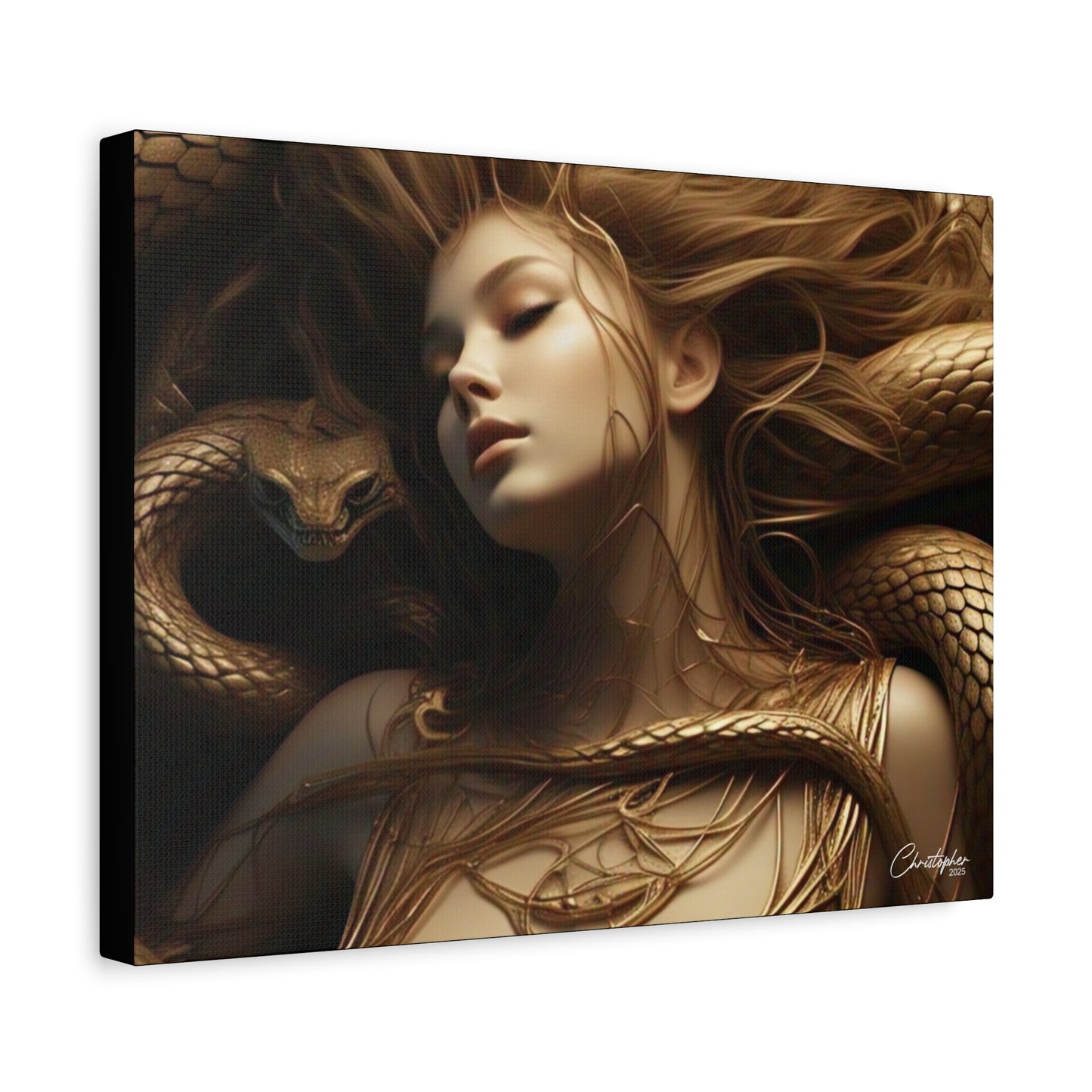 Goddess of Serpents Canvas Art - Stretched Matte Wall Decor