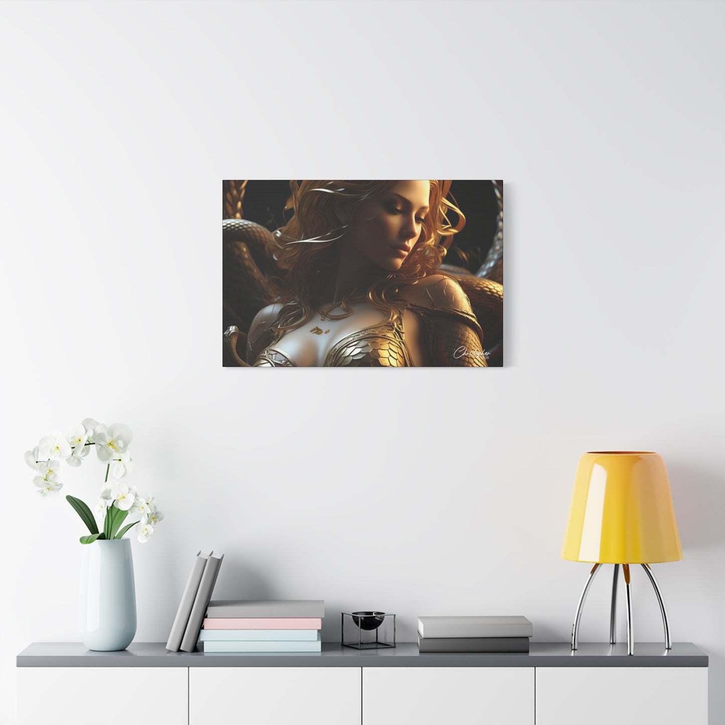 Fantasy Art Canvas Print - Serpent Goddess Home Decor