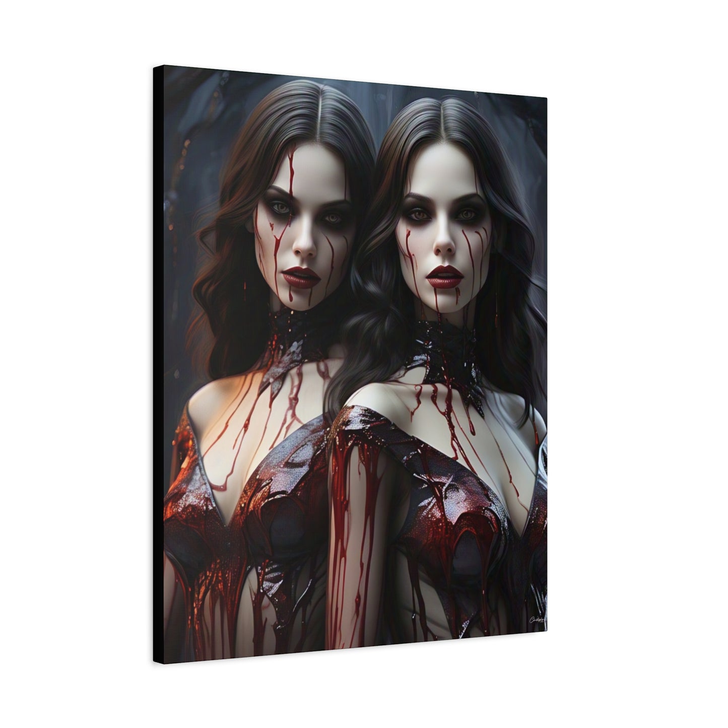 Gothic Vampire Canvas Art, Wall Decor, Horror Artwork, Halloween Home Decor, Spooky Room Accent, Unique Gift Idea