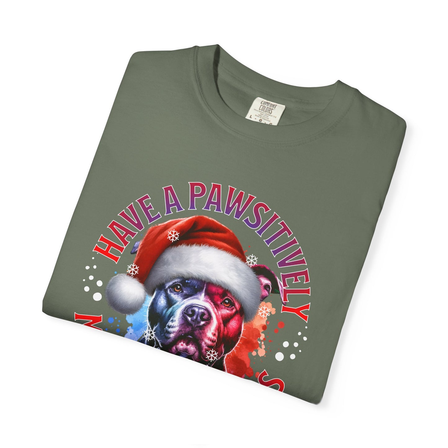 Have a Pawsitively Merry Christmas Pit Bull T-Shirt — Santa Dog Holiday Tee
