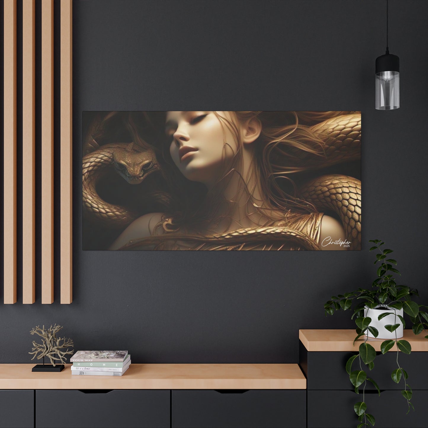 Goddess of Serpents Canvas Art - Stretched Matte Wall Decor
