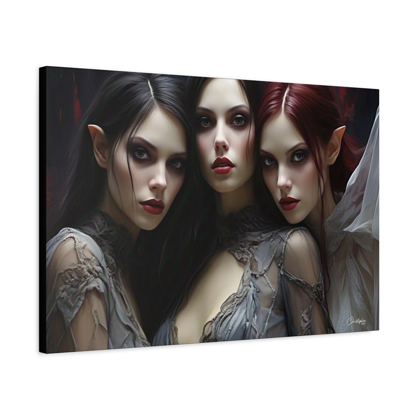 Gothic Wall Art Canvas, Fantasy Home Decor, Unique Gift for Halloween, Witchy Vibe Art, Dark Aesthetic Room Decor