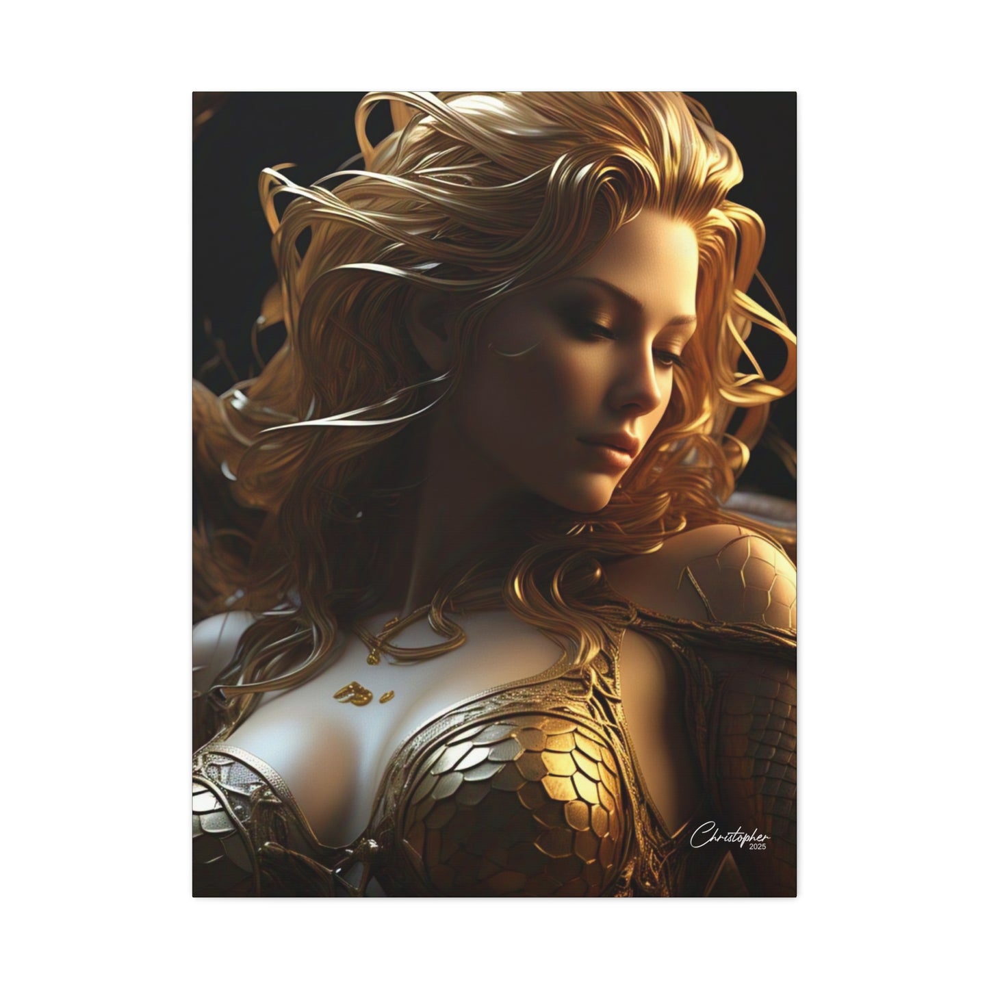 Fantasy Art Canvas Print - Serpent Goddess Home Decor