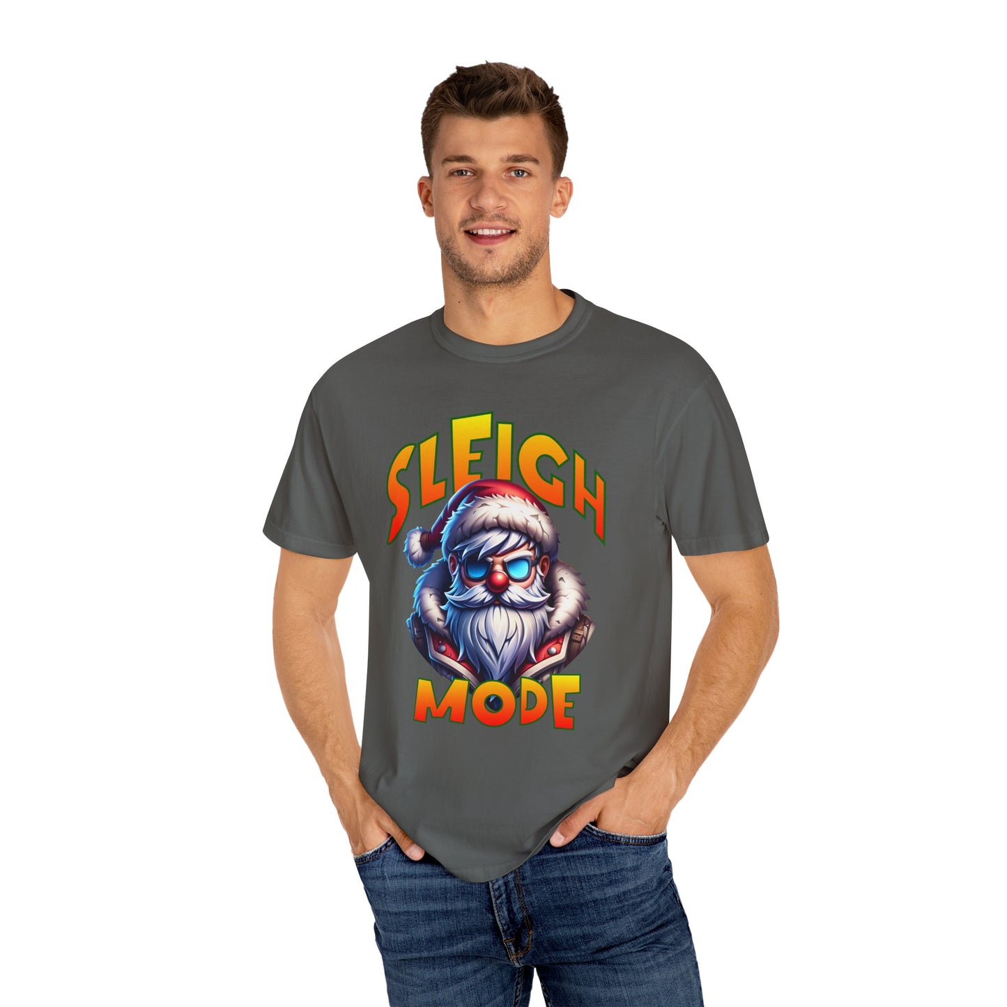 Sleigh Mode T-Shirt — Cool Santa Graphic Holiday Tee