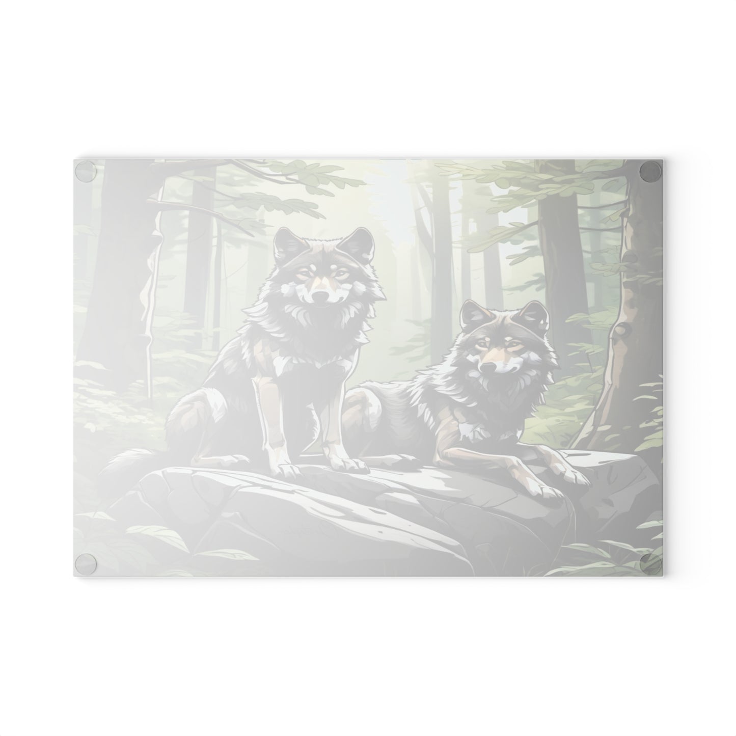 Wolf Art Glass Cutting Board - Nature Lover Gift for Kitchen