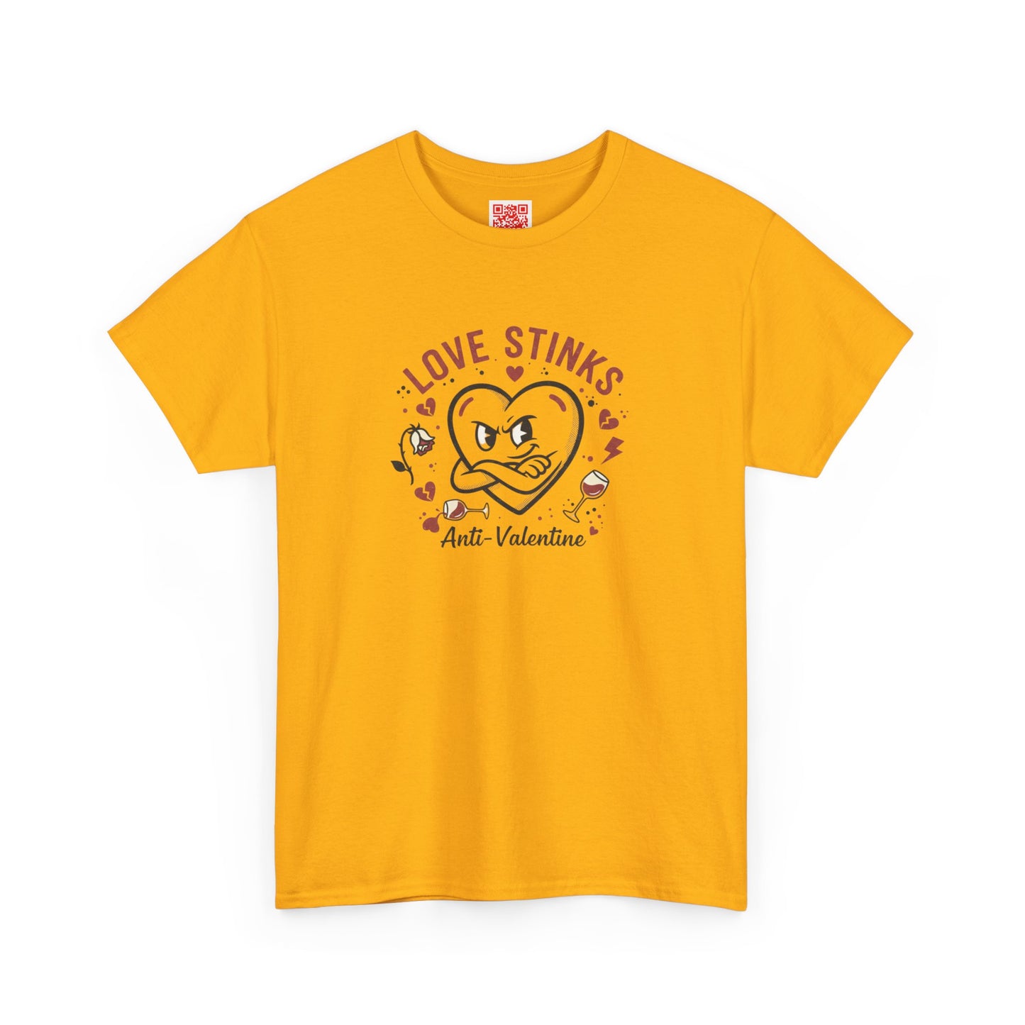 Love Stinks Anti‑Valentine T-Shirt — Funny Heart Graphic Tee for Singles & Galentine’s