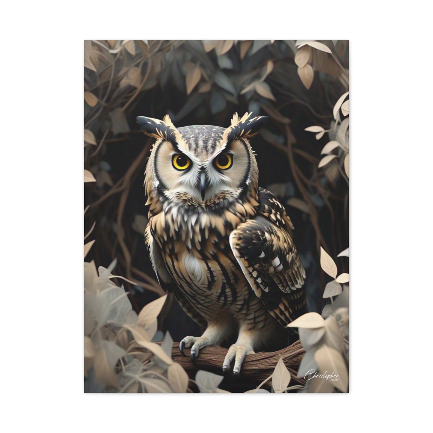 Realistic Owl Canvas Art - Nature Wall Decor for Home & Office