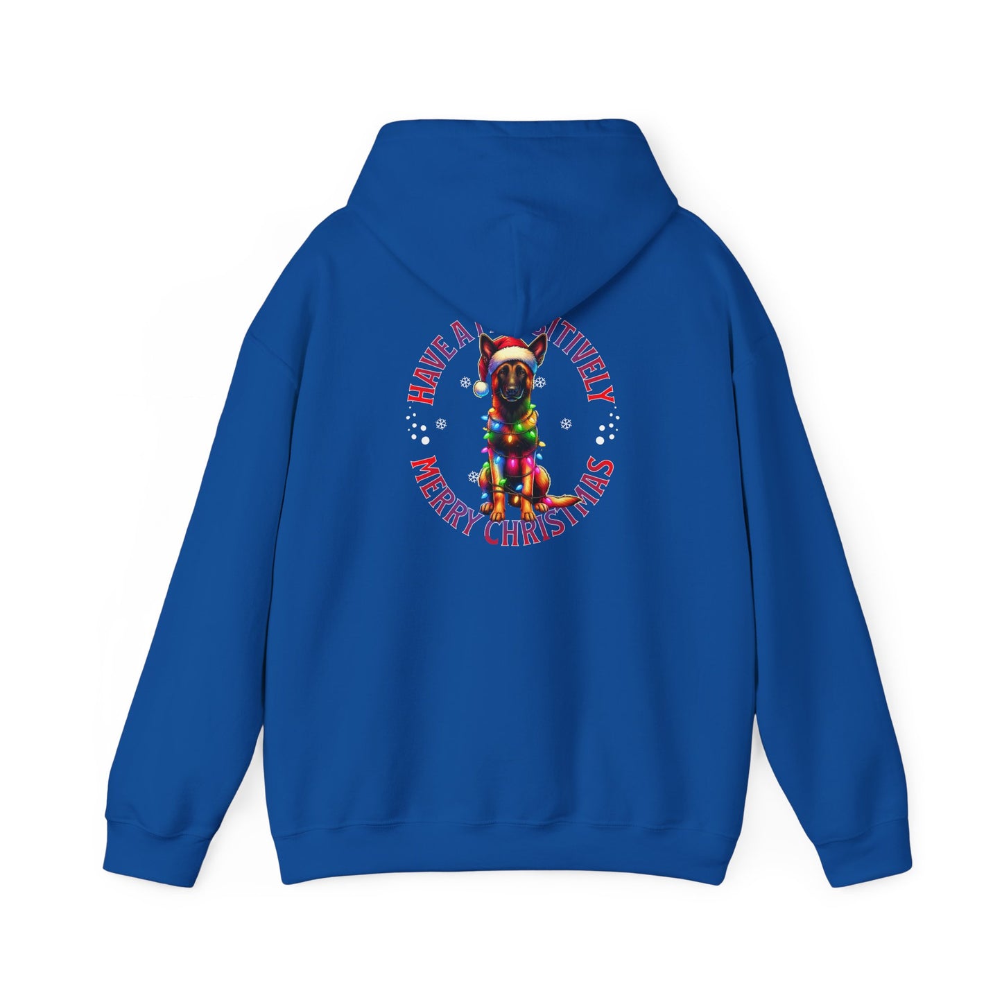 Christmas Pack Belgium Malinois Hoodie — 'Have a Pawsitively Merry Christmas' Holiday Sweatshirt