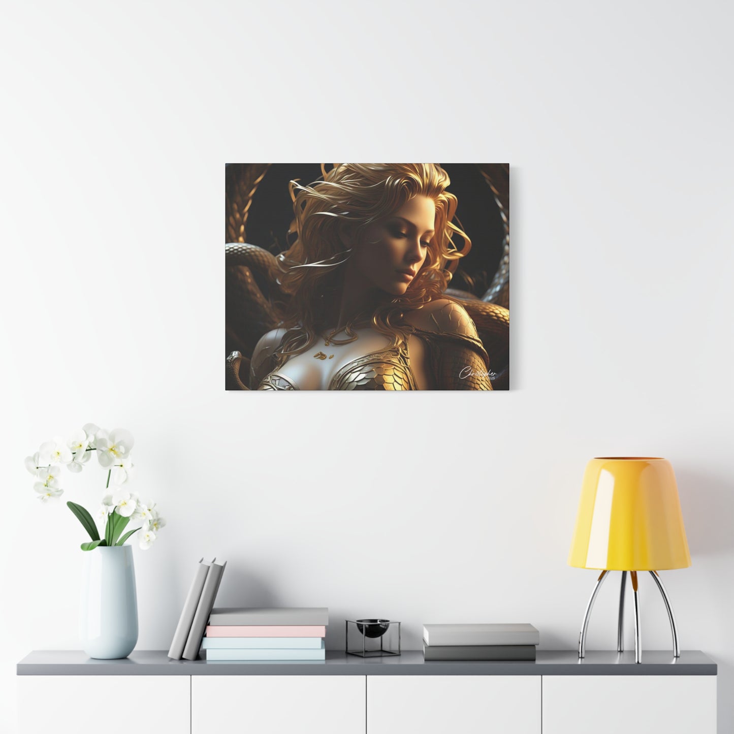 Fantasy Art Canvas Print - Serpent Goddess Home Decor
