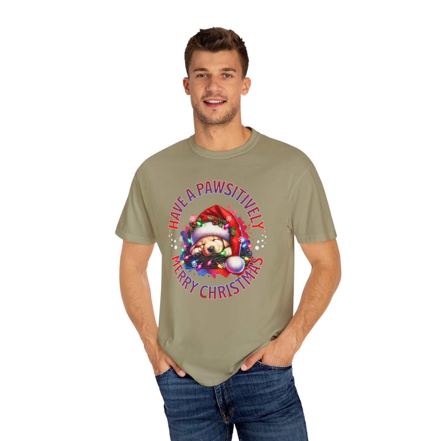 Christmas Puppy T-Shirt — "Have a Pawsitively Merry Christmas" Holiday Tee