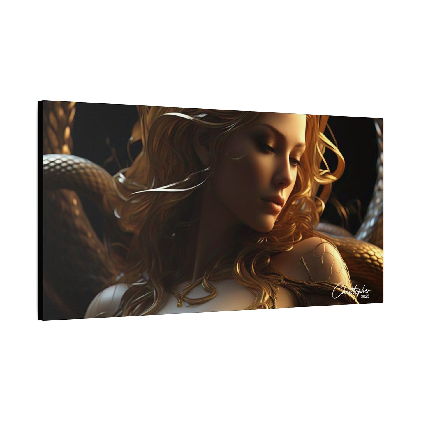 Fantasy Art Canvas Print - Serpent Goddess Home Decor