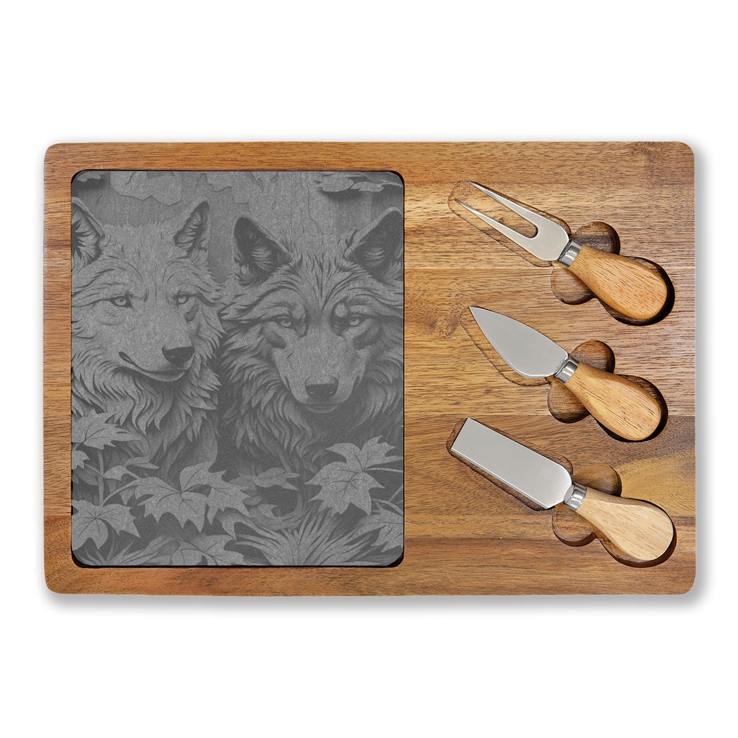 Engraved Wolf Charcuterie Board