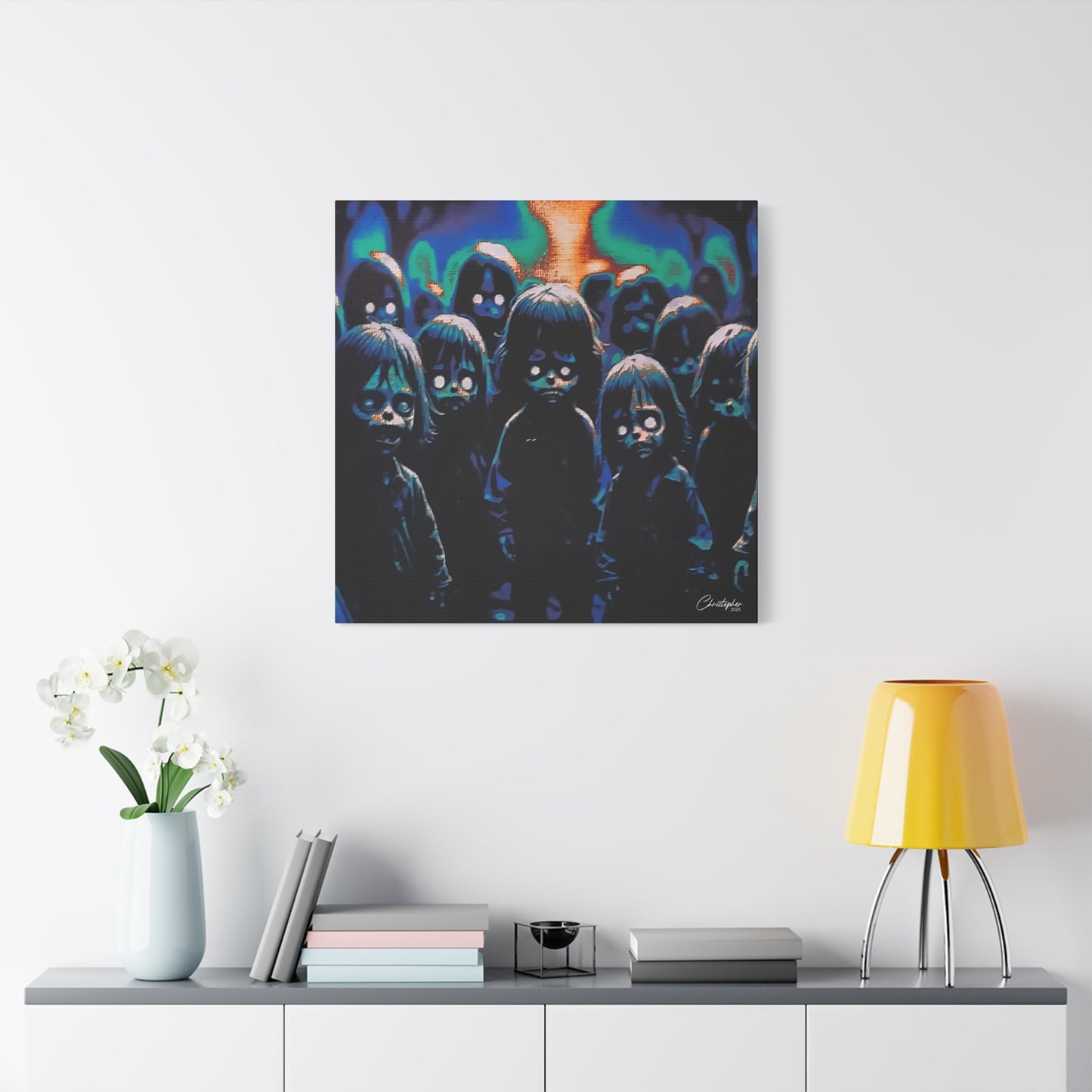 Original Laser Engraved Art, Full Wrapped Edges, Matte Canvas, Stretched, 1.25"