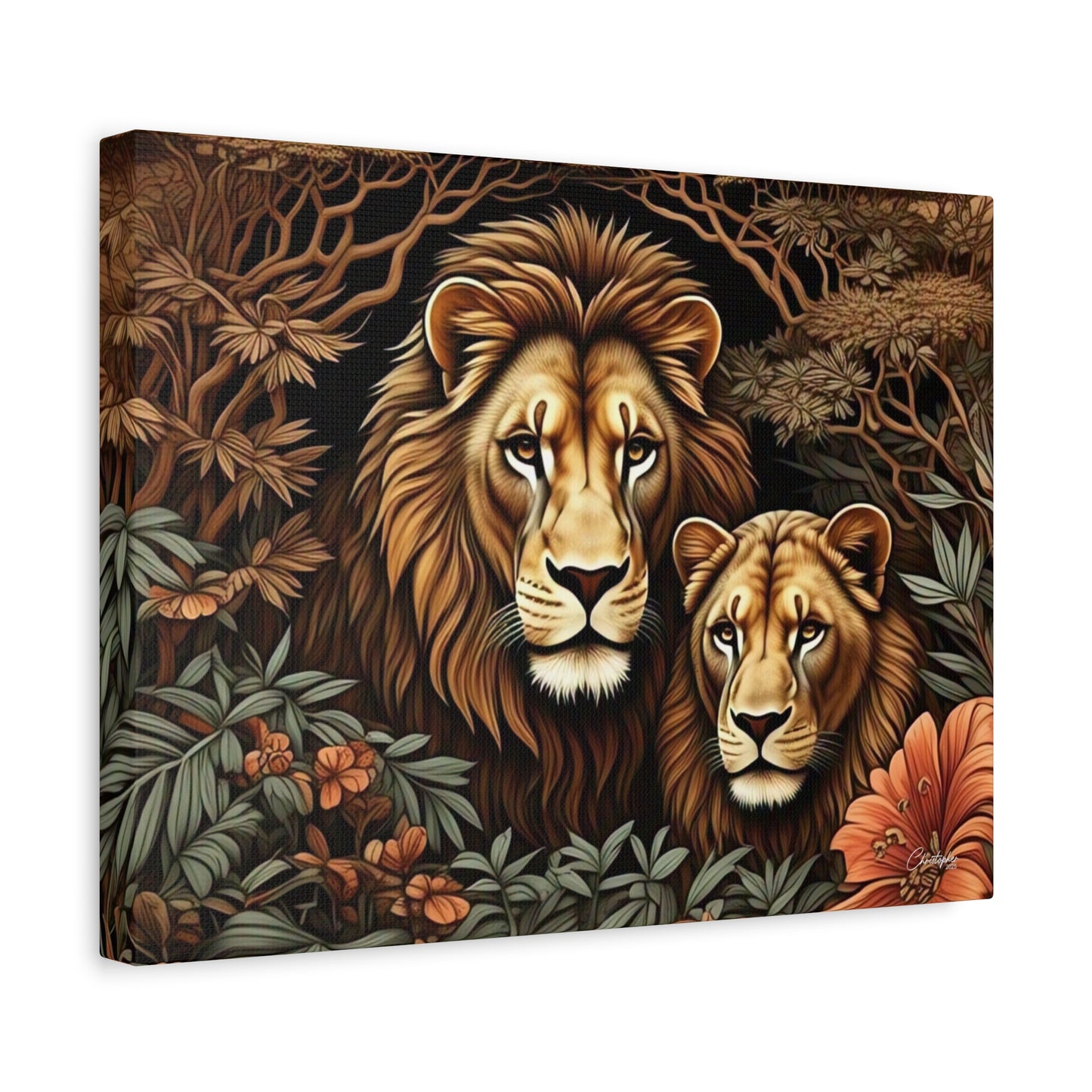 Majestic Lion Family Canvas Wall Art, Animal Lovers Decor, Wildlife Home Accent, Gift for Nature Enthusiasts, Meaningful Family Art