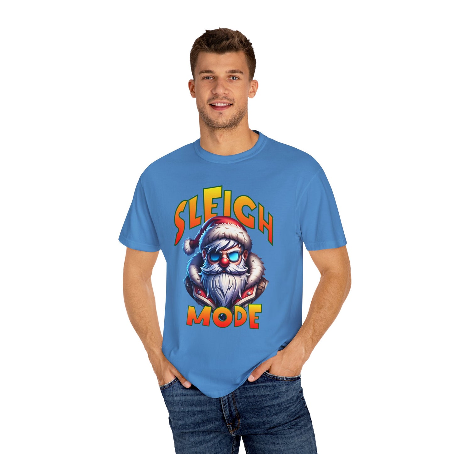 Sleigh Mode T-Shirt — Cool Santa Graphic Holiday Tee
