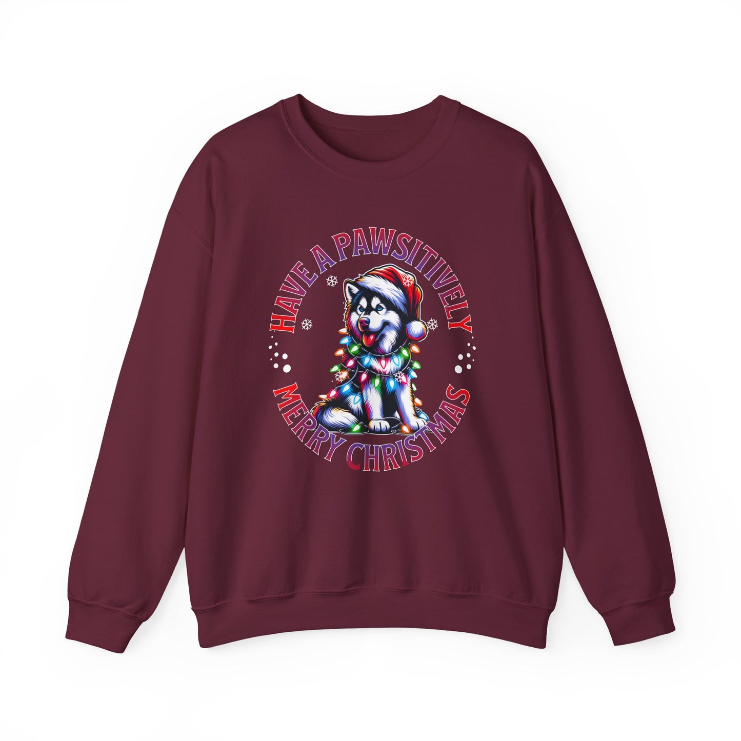 Christmas Puppy Sweatshirt — "Have a Pawsitively Merry Christmas" Holiday Crewneck