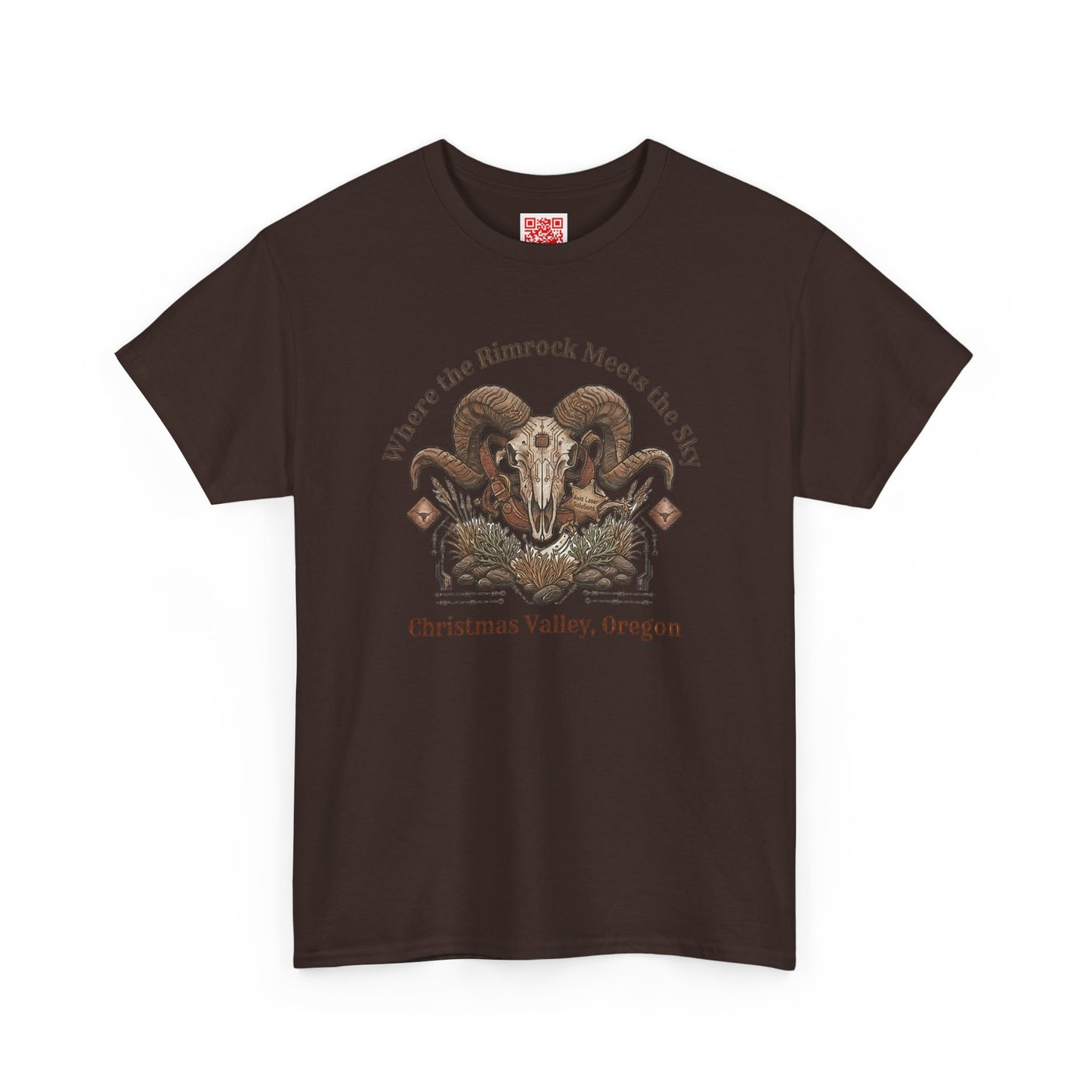 Ram Skull Graphic Tee Double Sided — 'Chestnut Valley, Oregon' Vintage Occult Shirt
