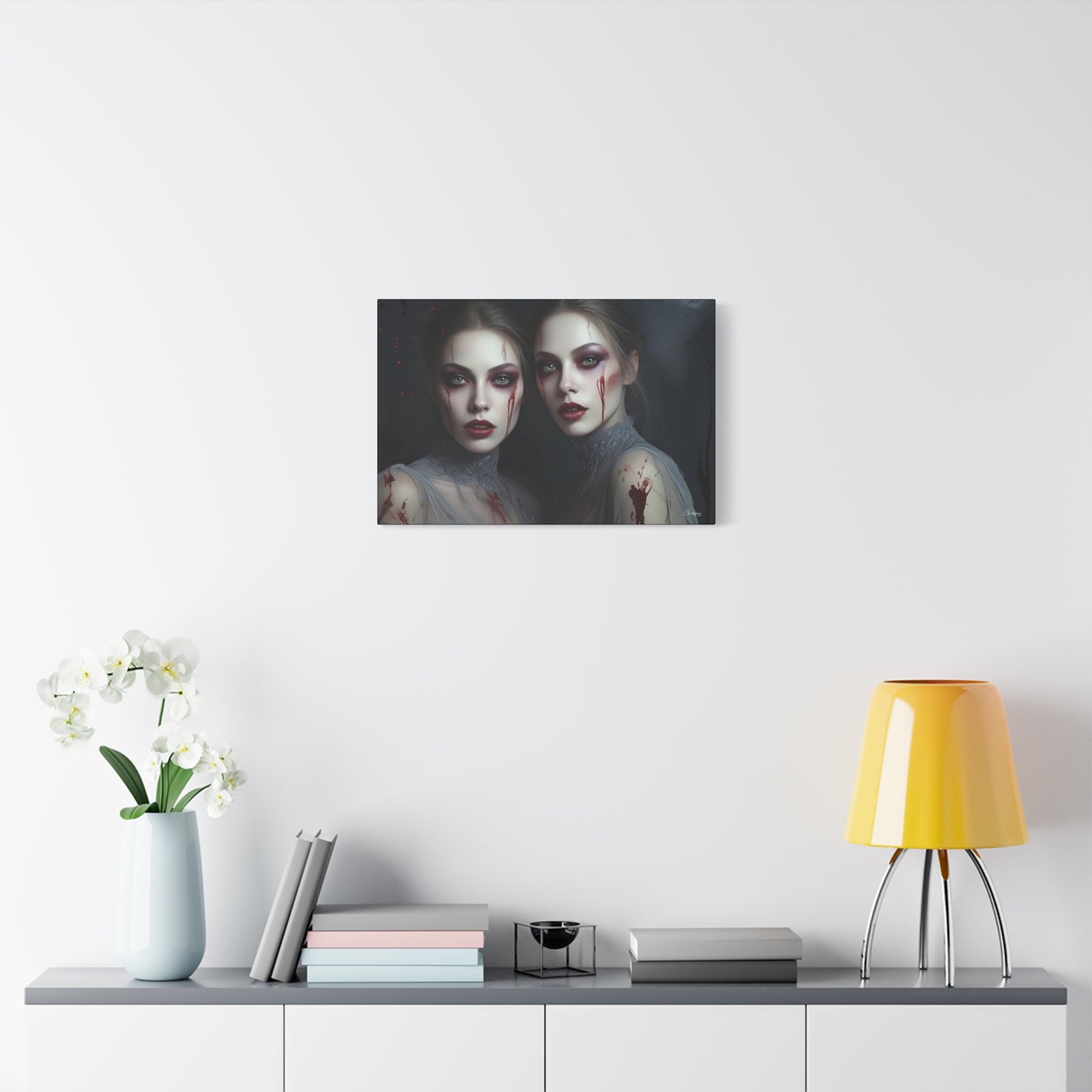 Spooky Art Canvas Print, Matte Canvas, Stretched Wall Decor, Gothic Home Decor, Halloween Art, Unique Gift
