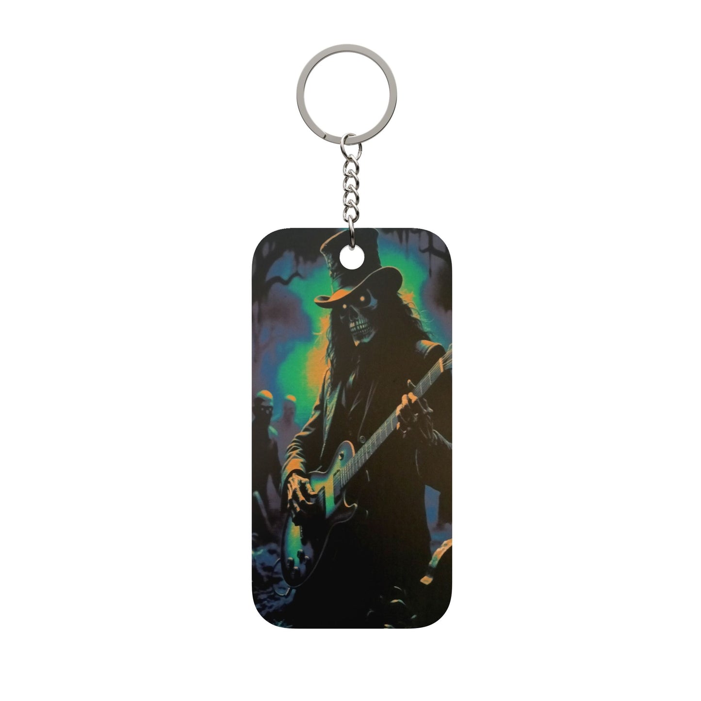 Rock Guitarist Keychain — Double-Sided Musician Charm