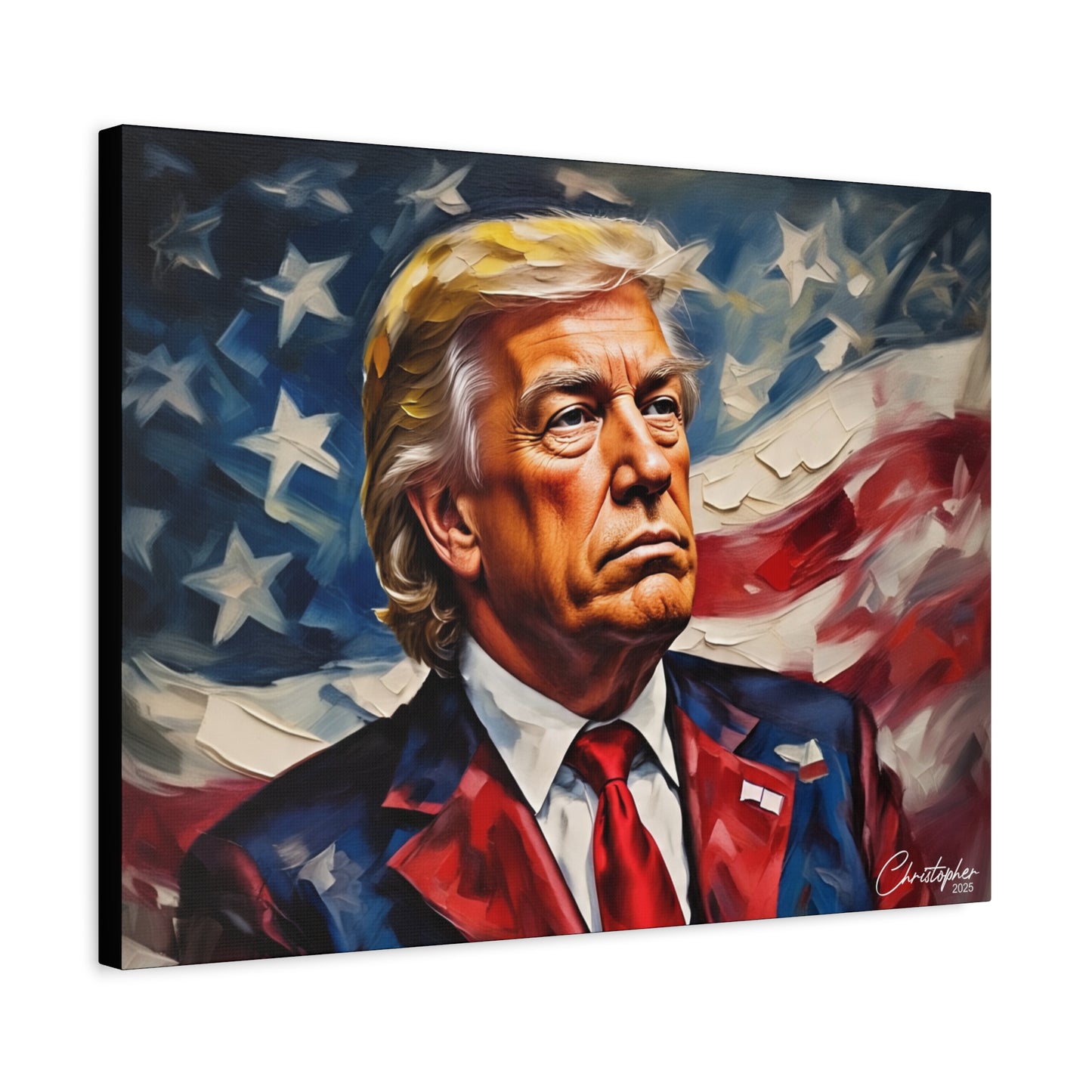 Patriotic Canvas Art, Stretched Wall Decor, Home Office, Gifts for Republicans, Political Enthusiasts, Americana Artwork