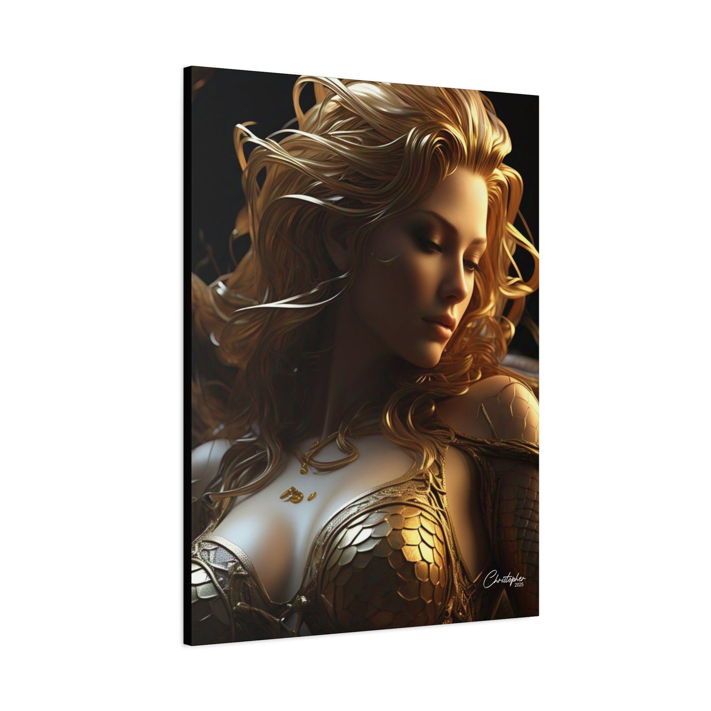 Fantasy Art Canvas Print - Serpent Goddess Home Decor