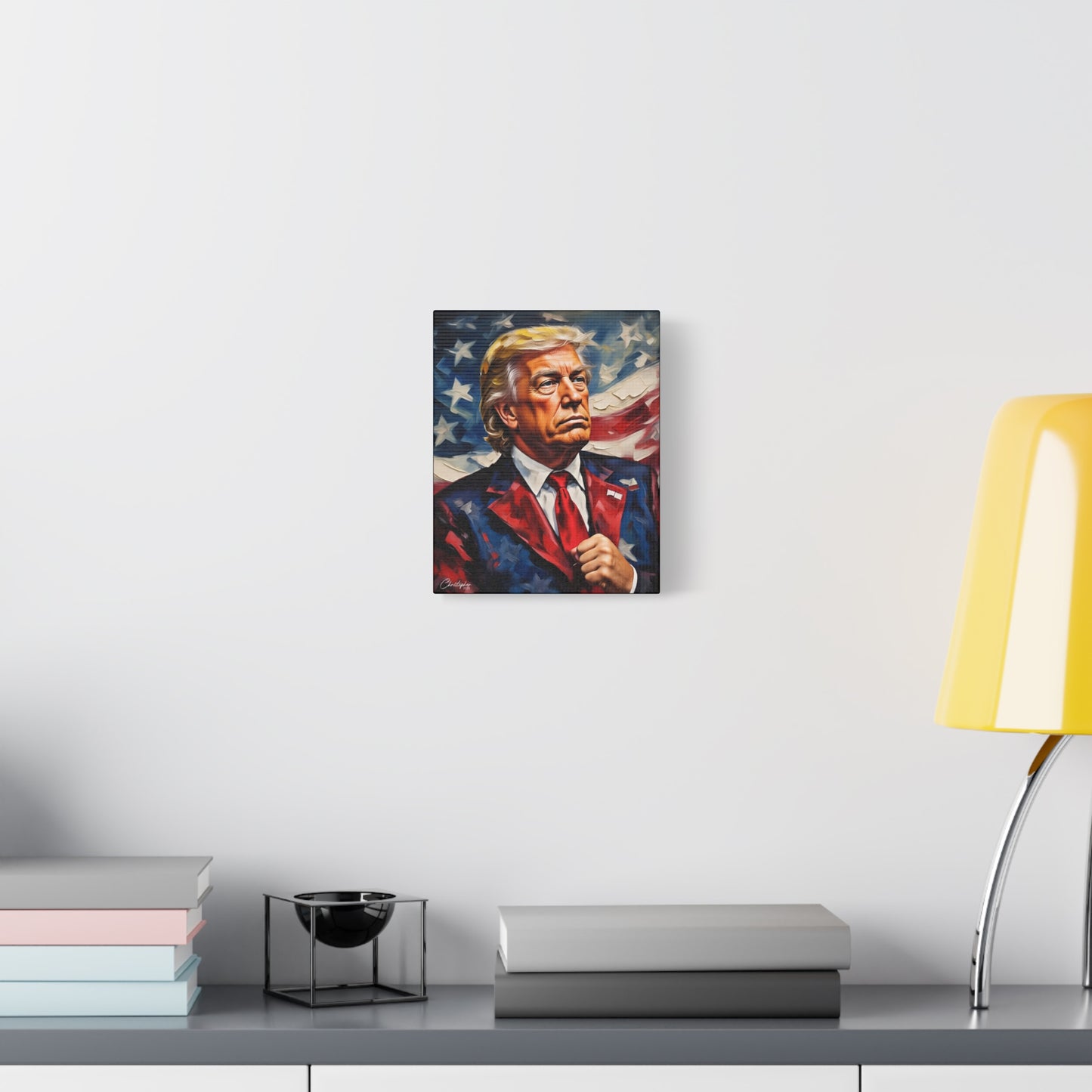 Patriotic Canvas Art, Stretched Wall Decor, Home Office, Gifts for Republicans, Political Enthusiasts, Americana Artwork