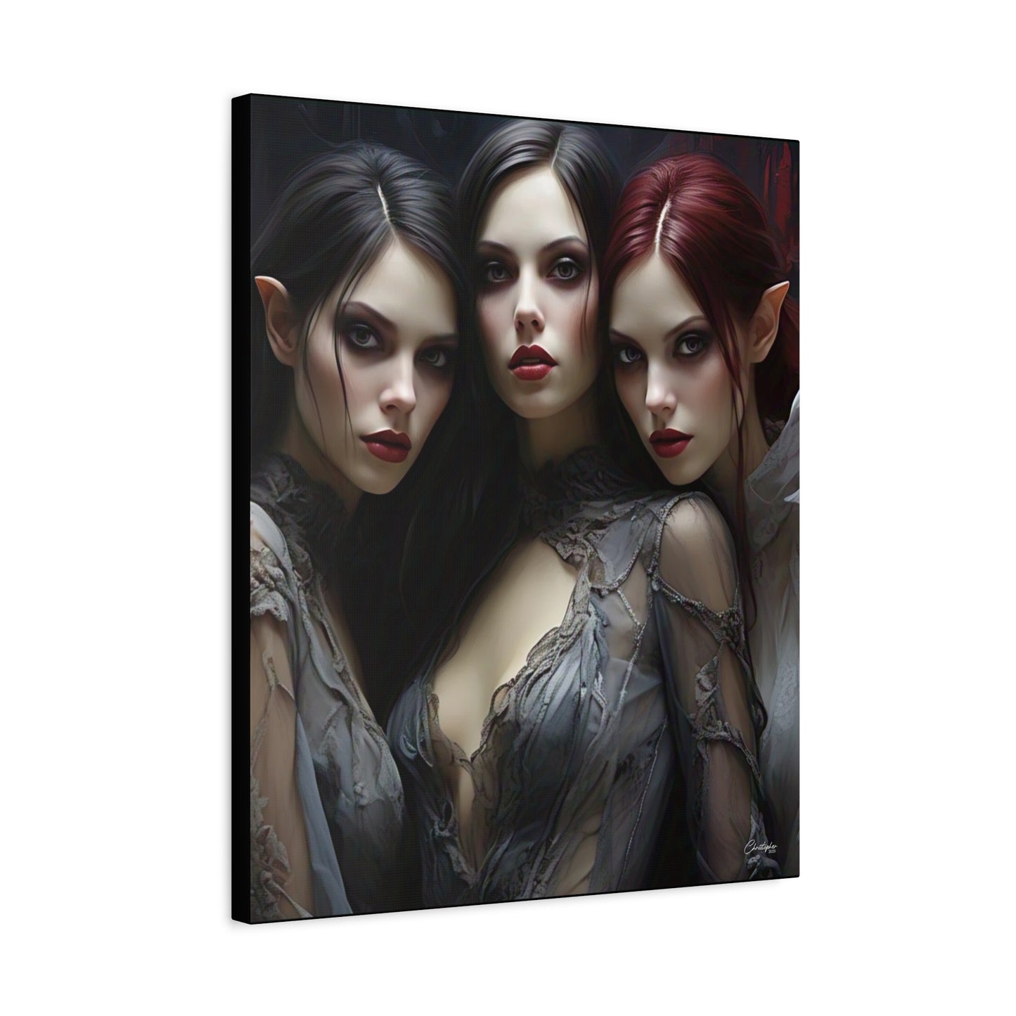 Gothic Wall Art Canvas, Fantasy Home Decor, Unique Gift for Halloween, Witchy Vibe Art, Dark Aesthetic Room Decor