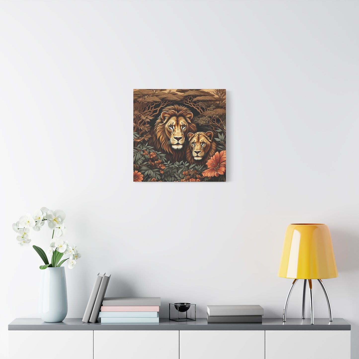 Majestic Lion Family Canvas Wall Art, Animal Lovers Decor, Wildlife Home Accent, Gift for Nature Enthusiasts, Meaningful Family Art